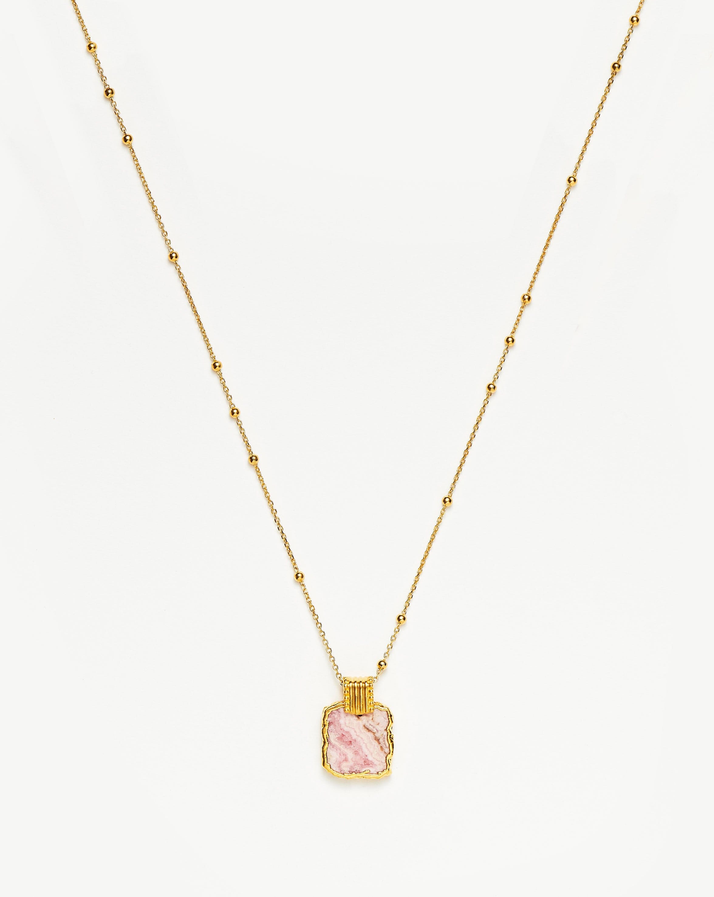 Lena Charm Necklace for Women - 18k Gold Plated Rose Quartz Pendant Jewelry | Elegant Gift for Birthday, Anniversary & Valentine's Day | Perfect for Date Night, Office Wear & Special Occasions