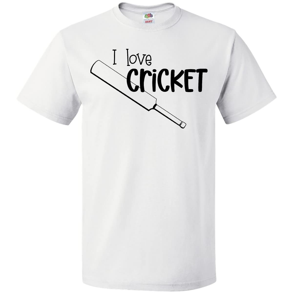 Inktastic I Love Cricket - Cricket Bat Graphic T-Shirt for Men & Women | Soft Cotton Tee for Cricket Fans, Players & Enthusiasts | Perfect for Games, Practice & Casual Wear