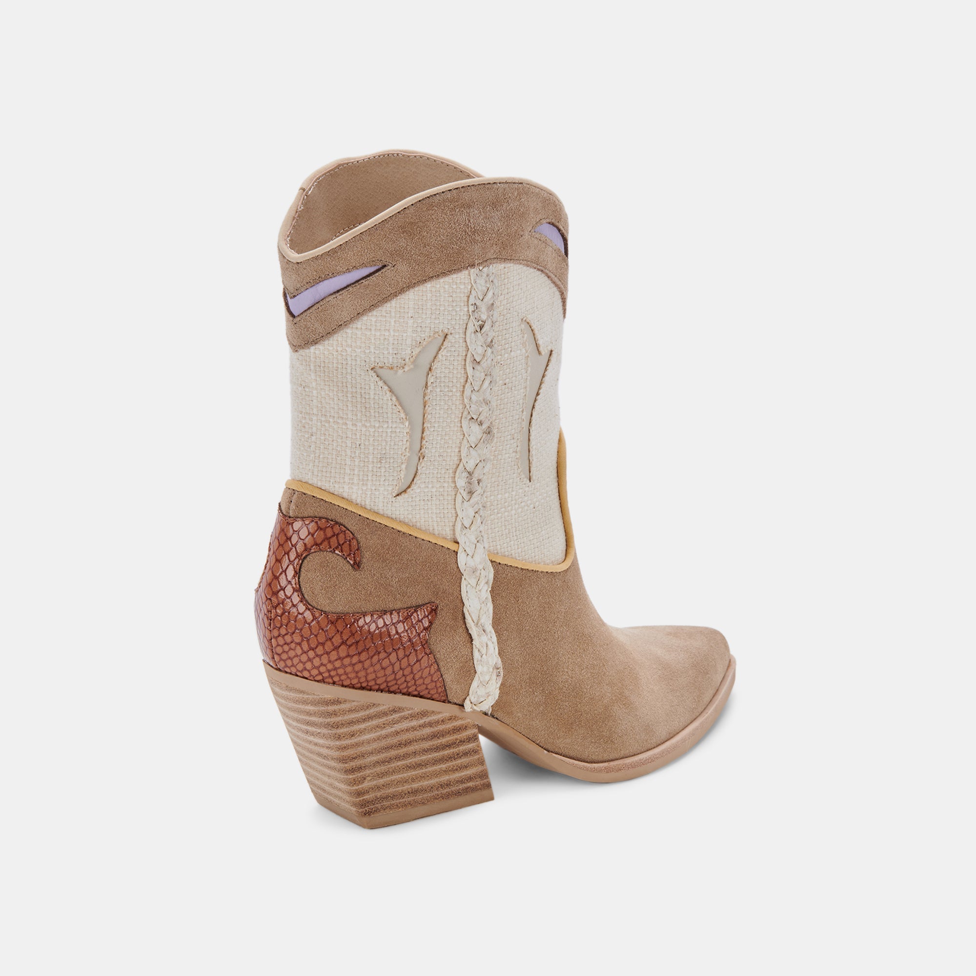 Loral Booties for Women - Taupe Multi Suede Comfortable Ankle Boots for Fall & Winter | Casual & Dressy Outfits | Walking, Office, Date Night
