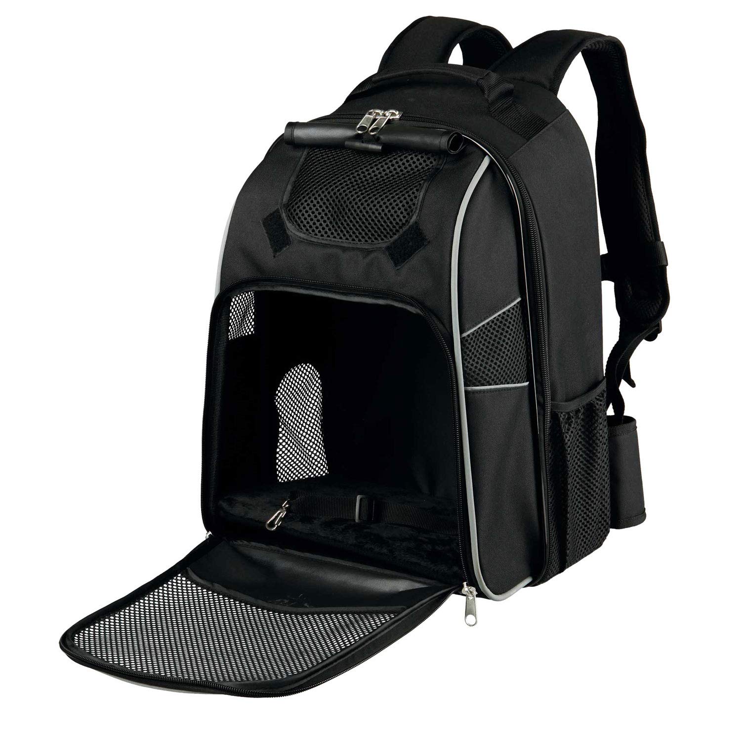 Trixie William Dog Backpack for Small to Medium Dogs, Black, 33 x 23 x 43 cm - Durable Pet Carrier for Hiking, Travel & Outdoor Adventures