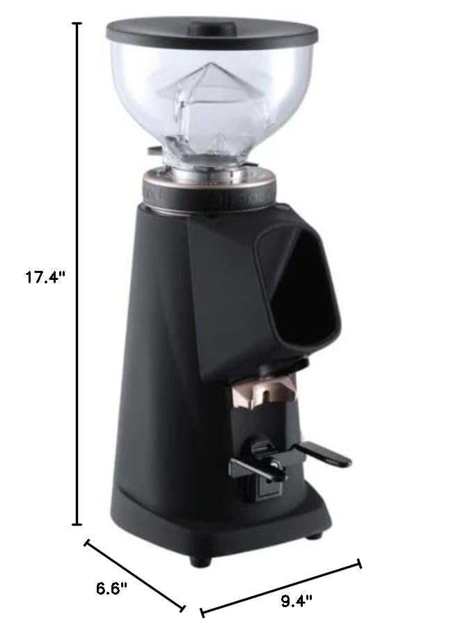 Premium Electric Burr Coffee Grinder - 64mm Flat Burrs with Container for Espresso, French Press & Drip Coffee - Italian-Made Home Coffee Bean Grinder for Fresh Grounds Every Morning