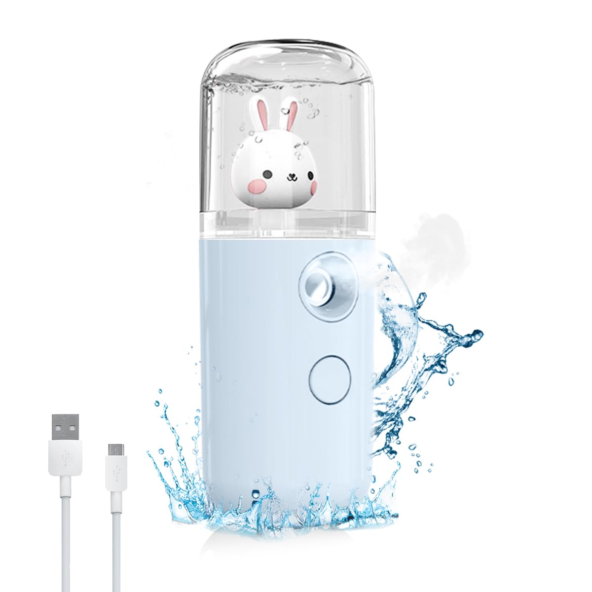 MAYCREATE® Nano Mist Sprayer - 30ml USB Rechargeable Facial Spray Bottle for Skin Hydration | Portable Cool Mist Steamer & Moisturizing Spray Machine | Perfect for Travel, Office & Home Skincare Routine - Blue