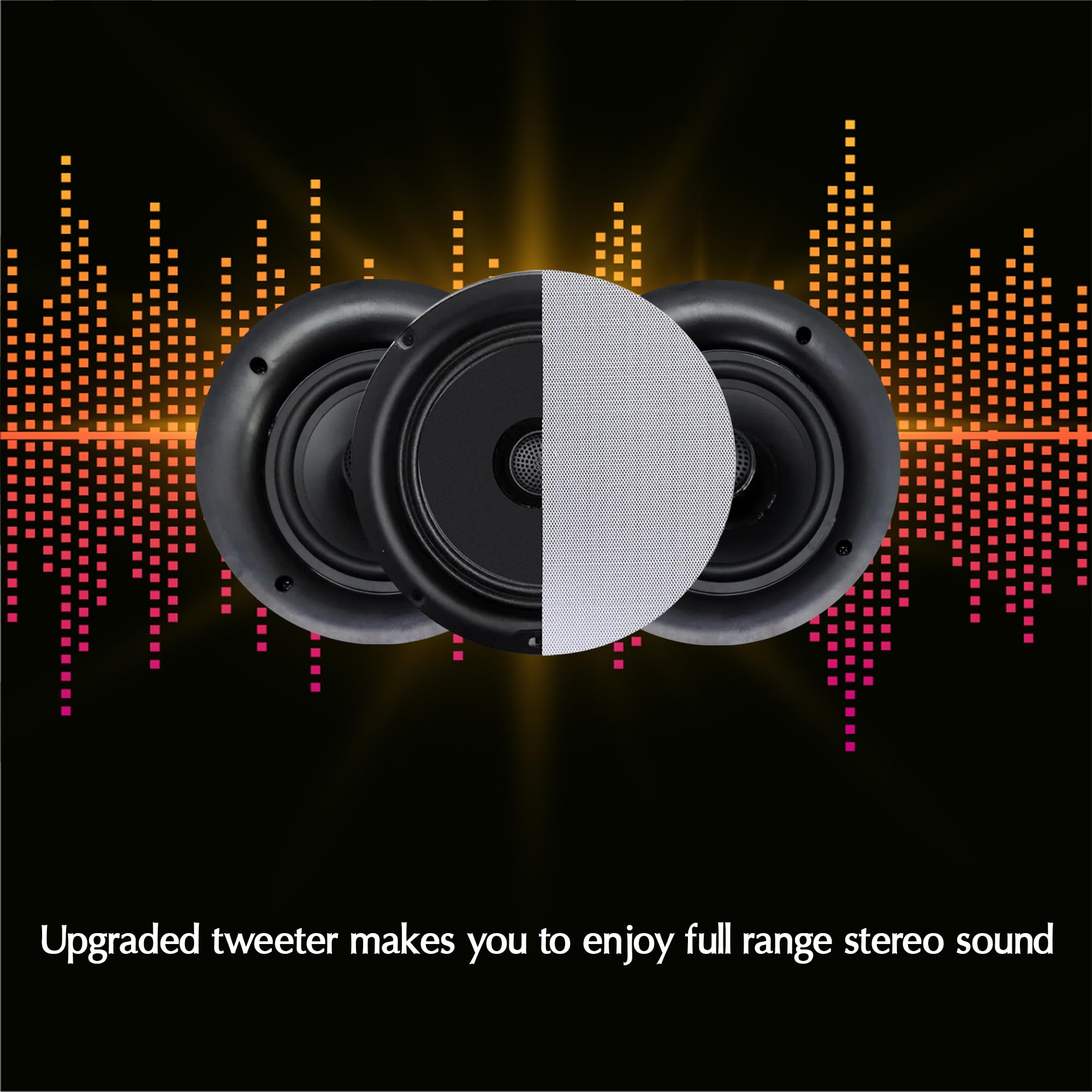 Vaiyer 8-Pack 5.25 Inch 8 Ohm 175W Flush Mount In-Wall In-Ceiling 2-Way Mid Bass Woofer Speakers - Ideal for Home Theater, Office, Kitchen, Living Room, and Multi-Room Audio Systems