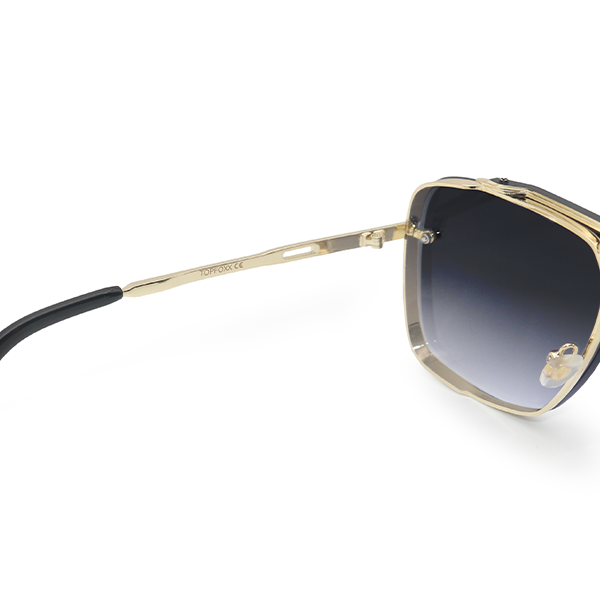 Bella Midnight Gold Oversized Square Aviator Sunglasses for Women - Trendy Retro Style, UV Protection - Perfect for Driving, Beach & Outdoor Activities