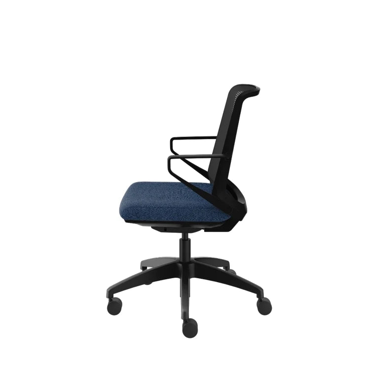 Ergonomic Cliq Office Chair with Synchro Tilt Mechanism - Basalt Fabric & Black Designer Frame for Home Office, Gaming, and Workspace Comfort