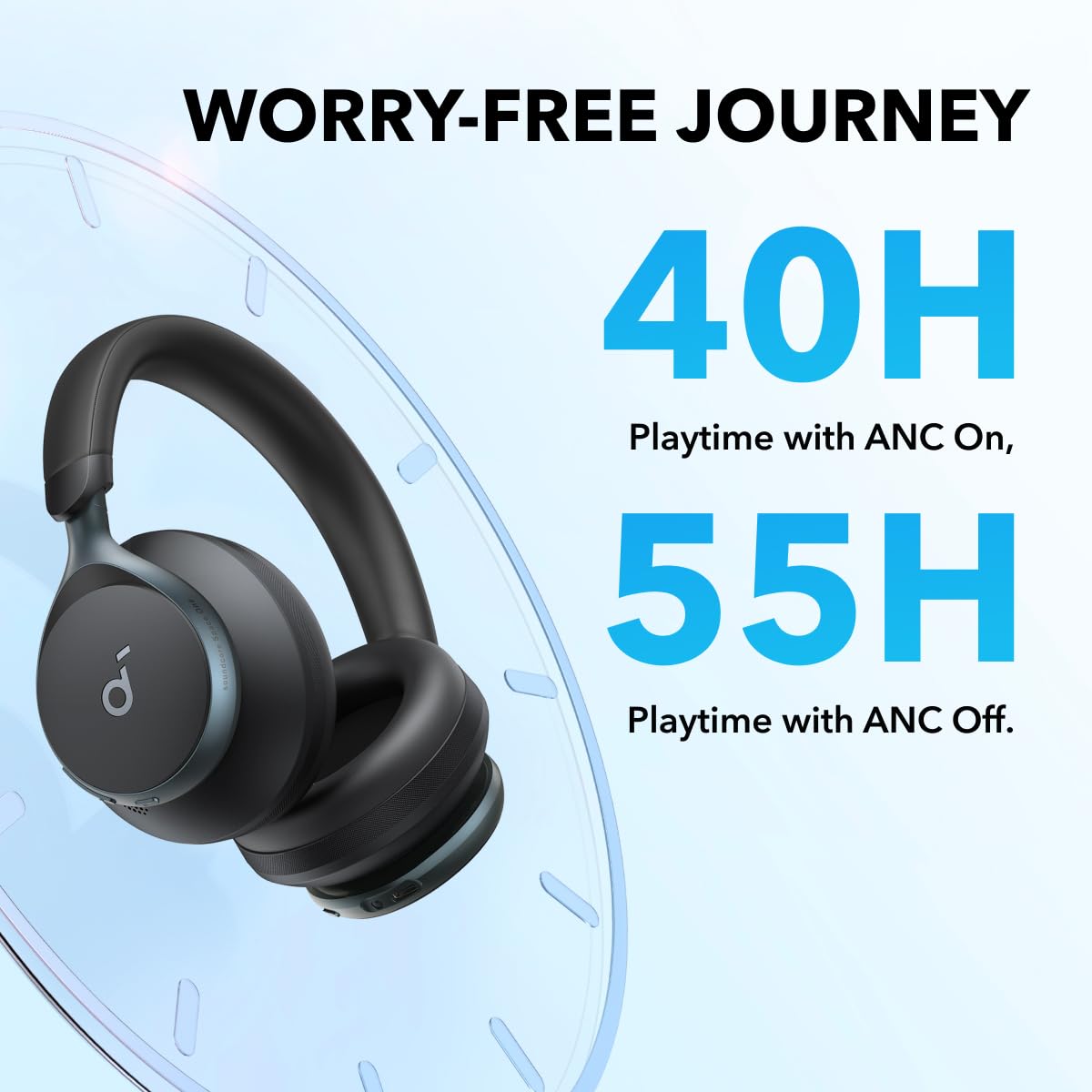 Anker Soundcore Space One Active Noise Cancelling Headphones - 2X Stronger Voice Reduction, 40H ANC Playtime, LDAC Hi-Res Audio, Bluetooth 5.3, App Control - Perfect for Travel, Work & Home Office Use