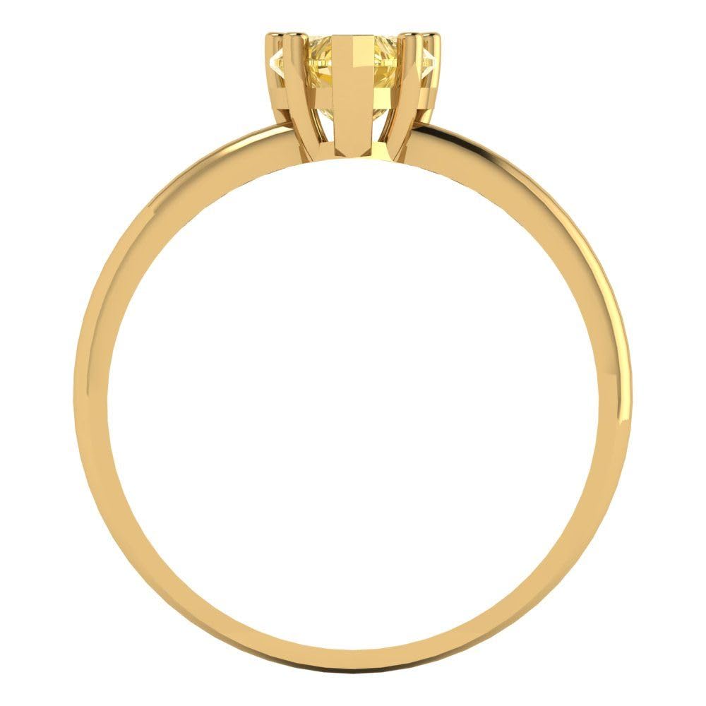 1.0ct Canary Yellow Heart Cut Simulated Diamond Ring in 14k Gold for Bridal & Anniversary