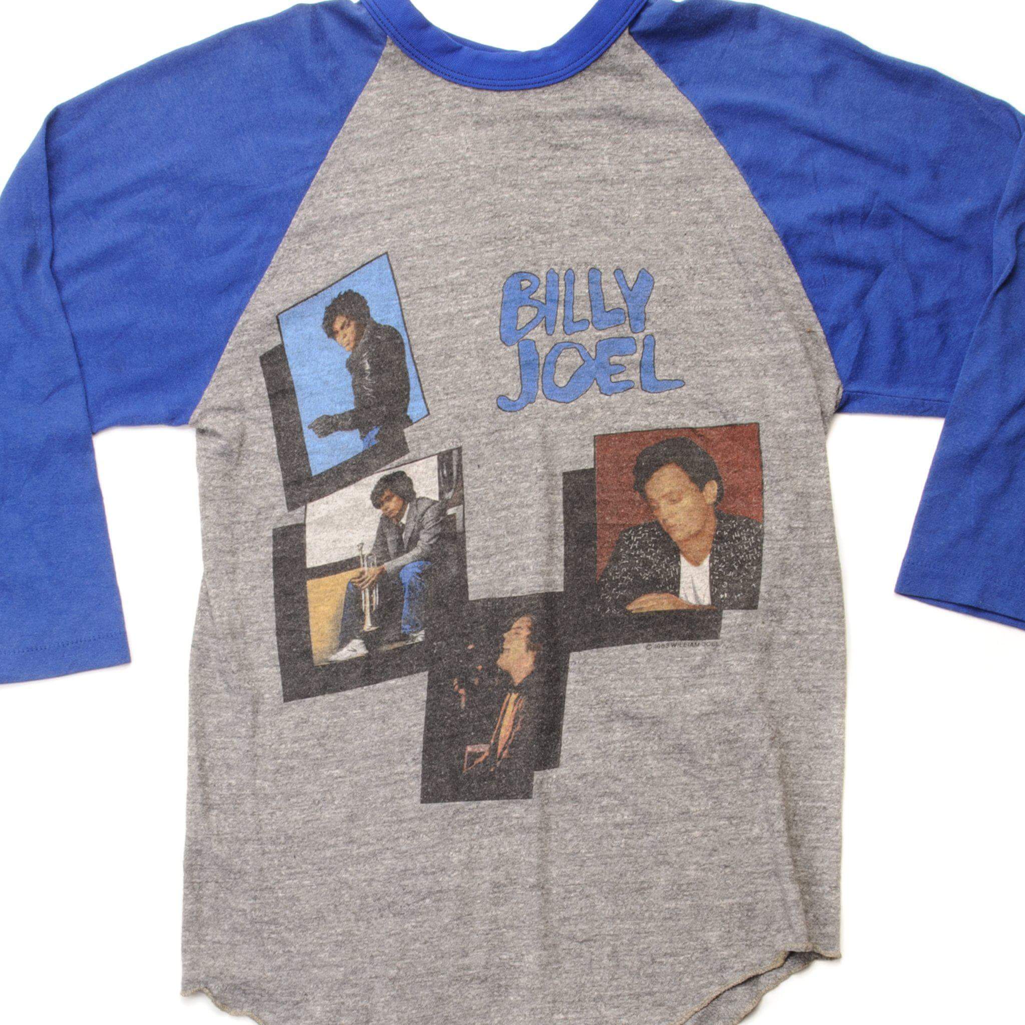 Vintage Billy Joel Raglan Tee Shirt - Made in USA - Size XS - Unisex Retro Band T-Shirt for Concerts & Casual Wear