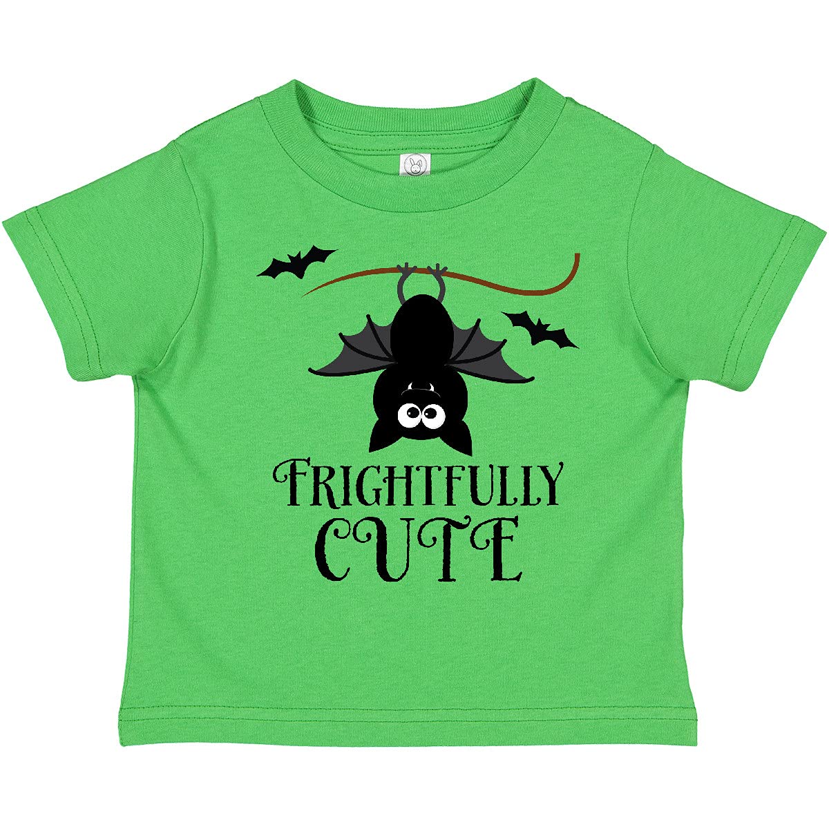 Inktastic Halloween Bat Frightfully Cute Holiday Toddler T-Shirt - Adorable Costume Outfit for Boys & Girls - Perfect for Trick or Treat, Halloween Parties & Family Photos