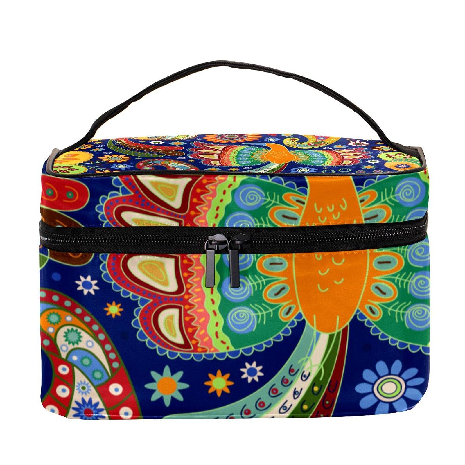 WARMFM Paisley Floral Print Cosmetic Bag - Waterproof Travel Toiletry Organizer for Women | Perfect for Makeup Storage, Gym Essentials & Weekend Getaways