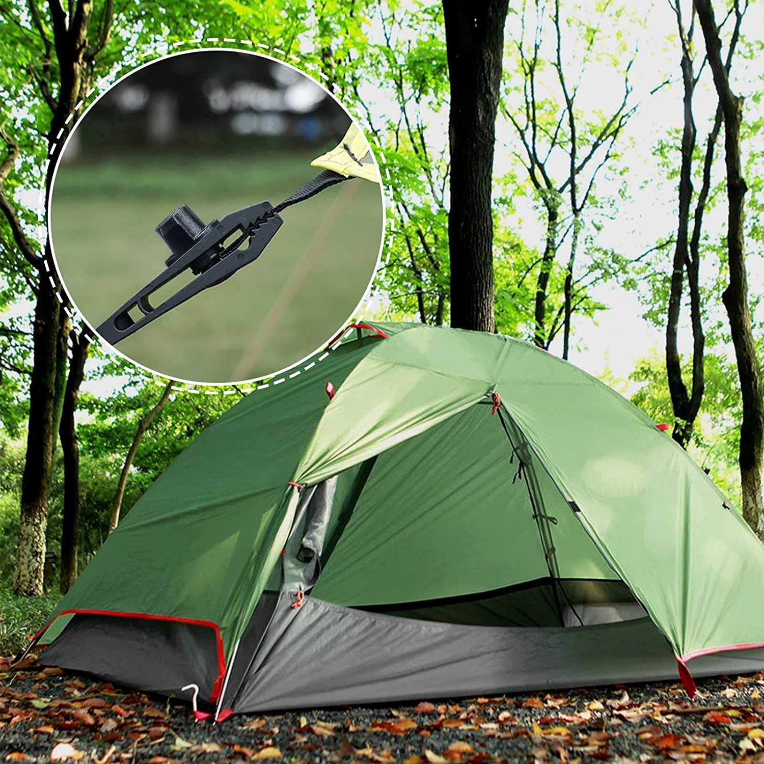 40PCS Heavy Duty Tarp Clips with Locking Thumb Screw - Secure Tent, Canopy & Awning - Durable Tarp Clamps for Outdoor Camping, RV & Boat Covers - Waterproof Ground Tie Downs for Windproof Protection