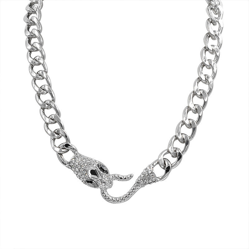Elegant Silver Bold Snake Chain Choker Necklace for Women | Trendy Layered Jewelry Gift | Perfect for Parties, Date Nights & Everyday Wear | HN1180