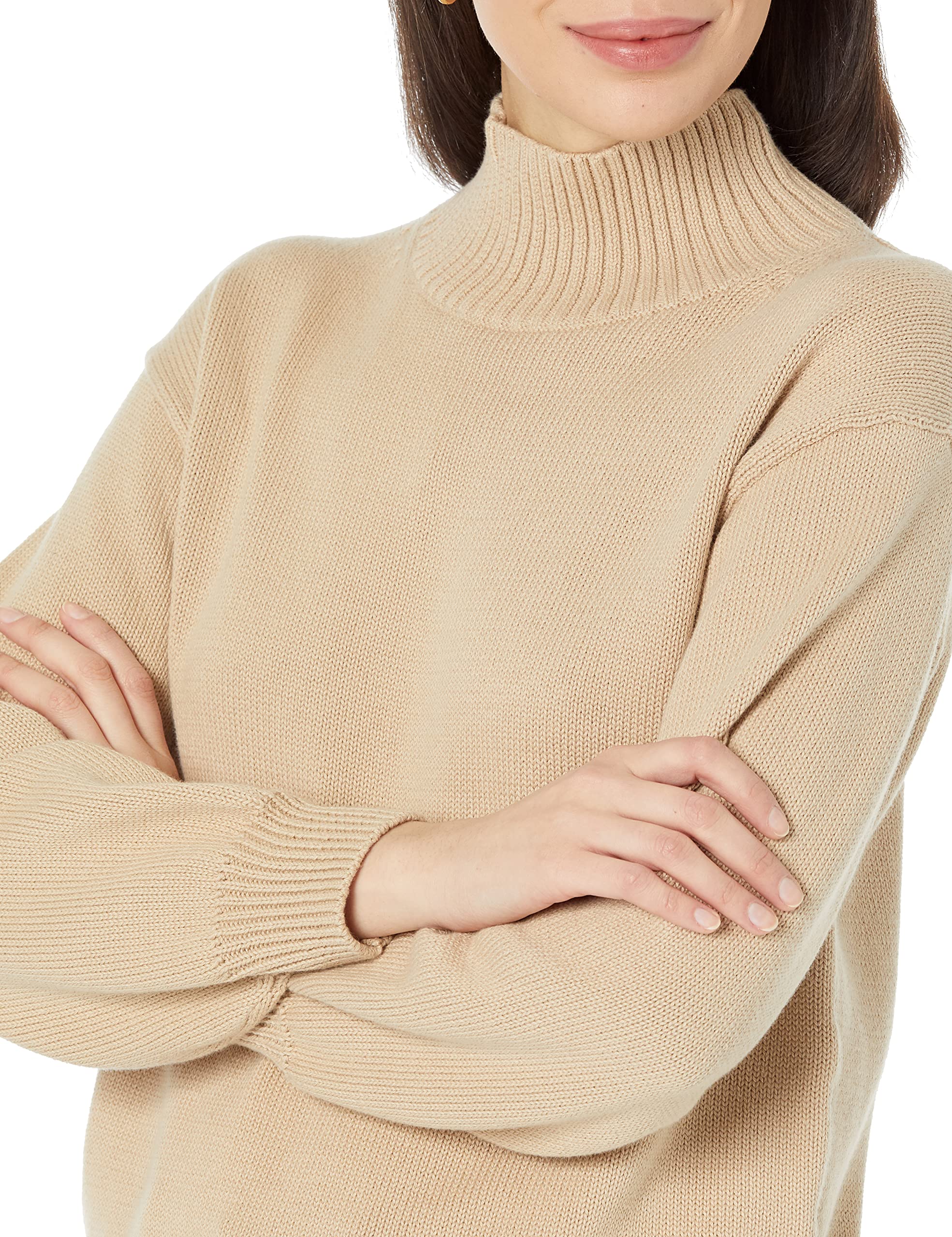 Amazon Essentials Women's Cotton Sweaters - Soft Funnel Neck Pullover, Plus Size & Regular Sizes, Perfect for Casual Wear & Layering in Fall & Winter