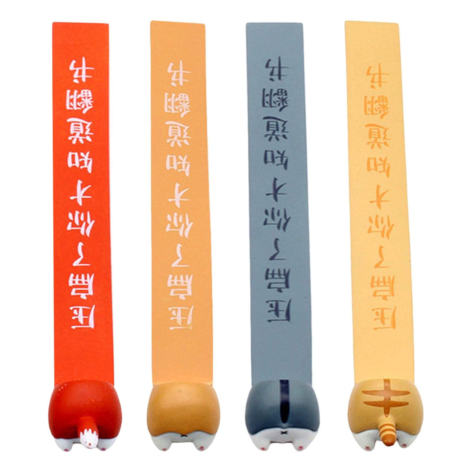 4Pcs Cute Animal Bookmark Set - Funny Dog Butt Elastic Bookmark for Reading, School, Office & Gifts - Perfect for Book Lovers, Students & Adults (Ideal for Libraries, Study Sessions & Birthday Presents)
