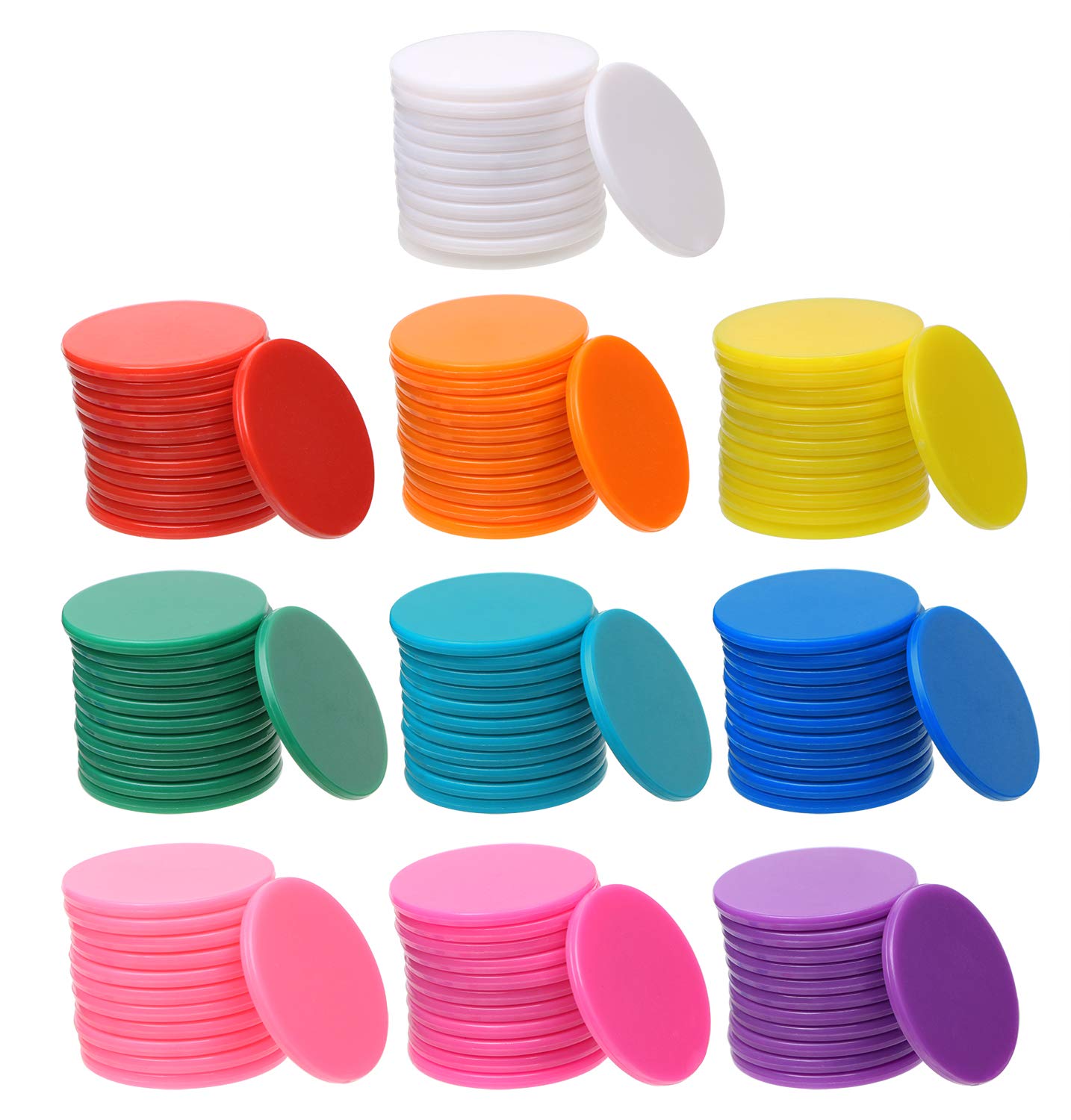 Shapenty 10-Color Plastic Counting Chips - 120pcs 1-Inch Math Manipulatives for Classroom & Poker Games | Includes Storage Box | Perfect for Math Practice, Bingo, Casino Nights & Educational Activities