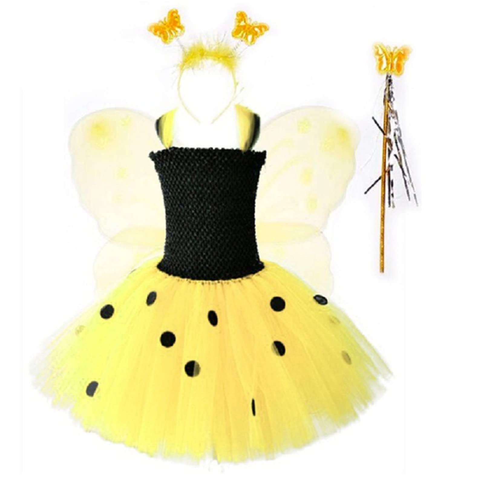 Toddler Baby Girls Floral Bee Fancy Dress Costume - Cute Spring Summer Outfit for Halloween, Carnival & Photo Shoots | Adorable Kids Clothing for Special Occasions