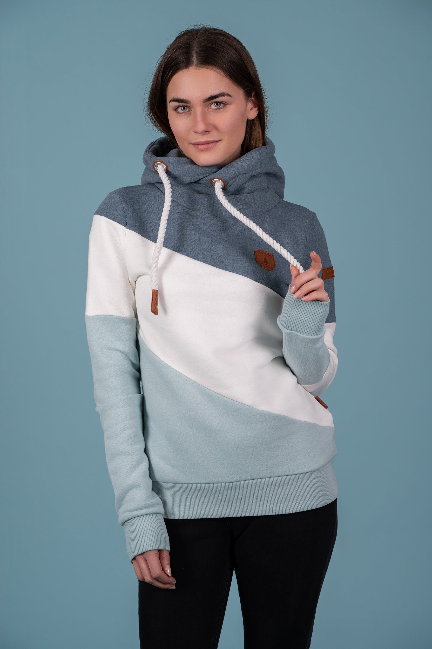 Selene Capri Blue Mix Hoodie - Stylish & Comfortable Women's Pullover Sweatshirt for Casual Wear, Gym, and Outdoor Activities