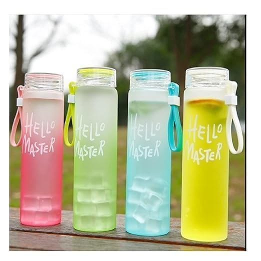 Maxismart Hello-Master Borosilicate Glass Water Bottle - 1L BPA-Free, Leak-Proof, Durable for Hot & Cold Drinks - Perfect for Home, Office, Gym, Hiking, Travel & Outdoor Activities (Clear, Pack of 1)