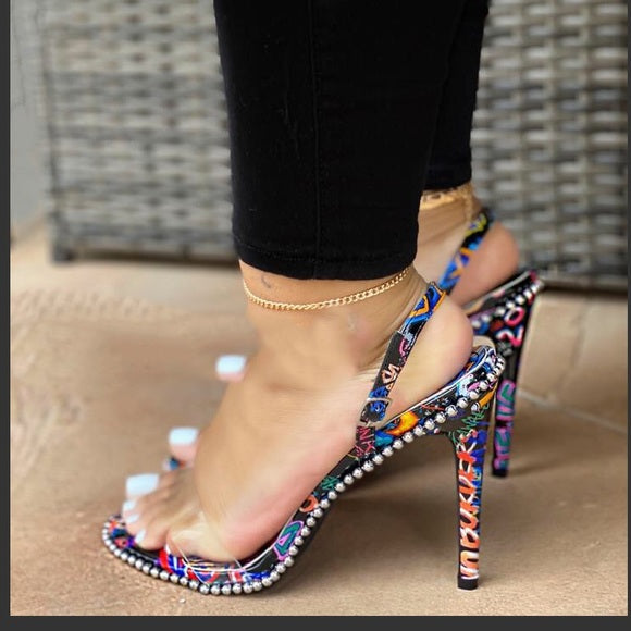 Trendy Allison Graffiti High Heels for Women - Stylish & Comfortable Party Shoes for Night Out, Club, and Special Events
