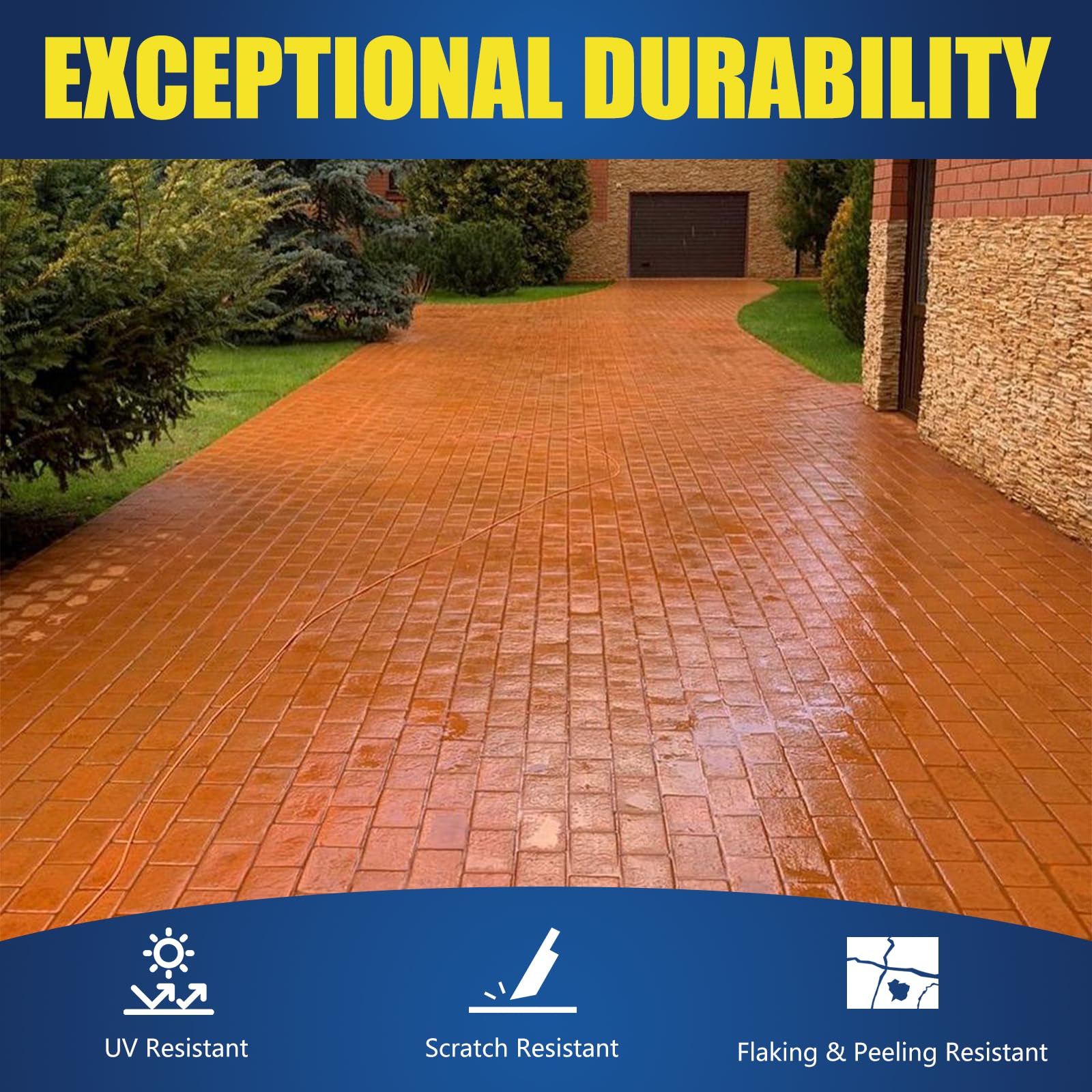 Premium Wet Look Stone Sealer - 2 Gallon | High Gloss, Durable Protection for Natural Stone | Waterproof, Stain & Salt Resistant | Ideal for Slate, Sandstone & Driveways | Perfect for Patios, Pool Decks & Outdoor Walkways