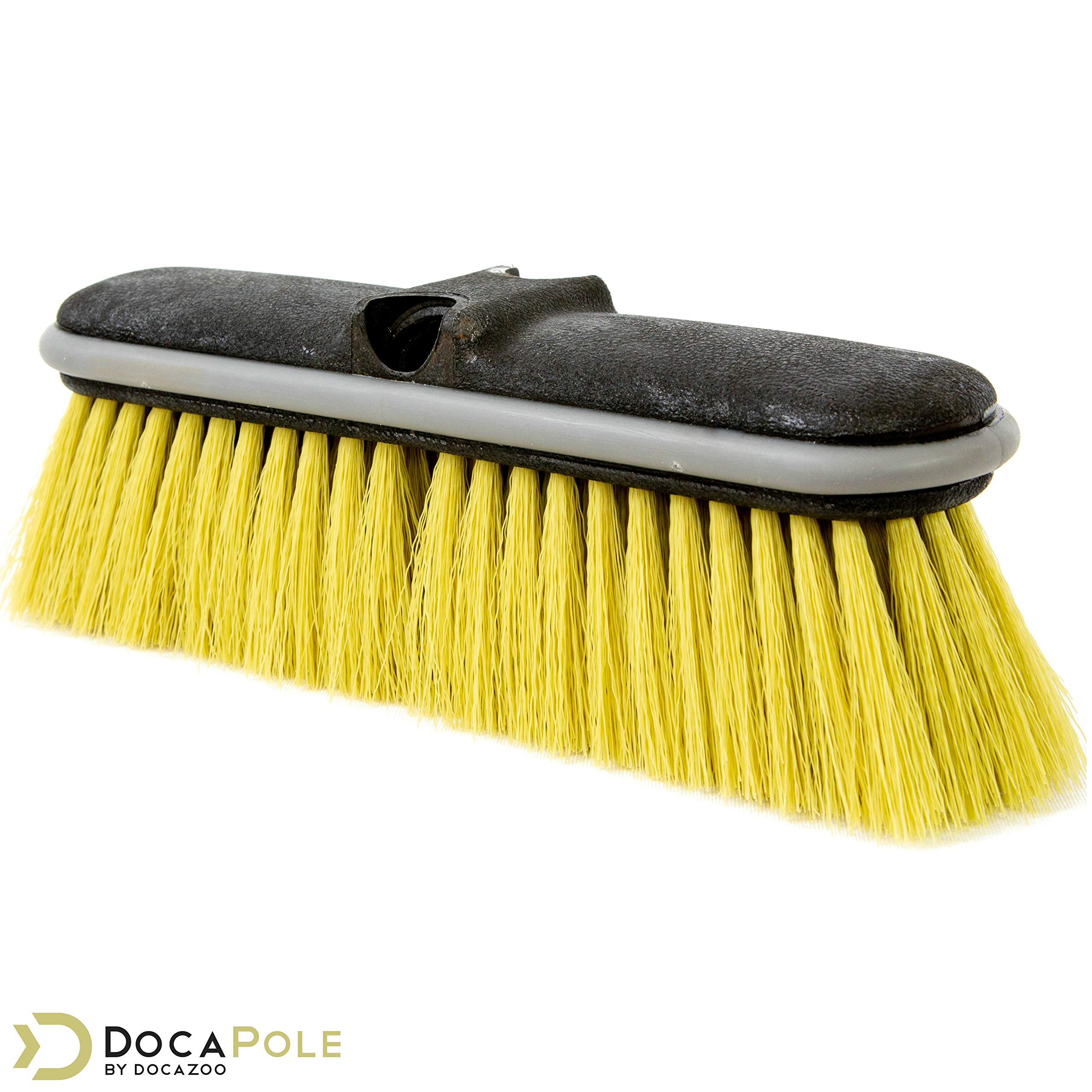 DOCA 5-12 Ft Long Handle Scrub Brush with Extension Pole - Heavy Duty Outdoor Cleaning Brush for Floors, Decks, Patios, Cars & Driveways - Medium Bristle Brush - Perfect for Deep Cleaning Tile, Concrete & Vinyl Surfaces