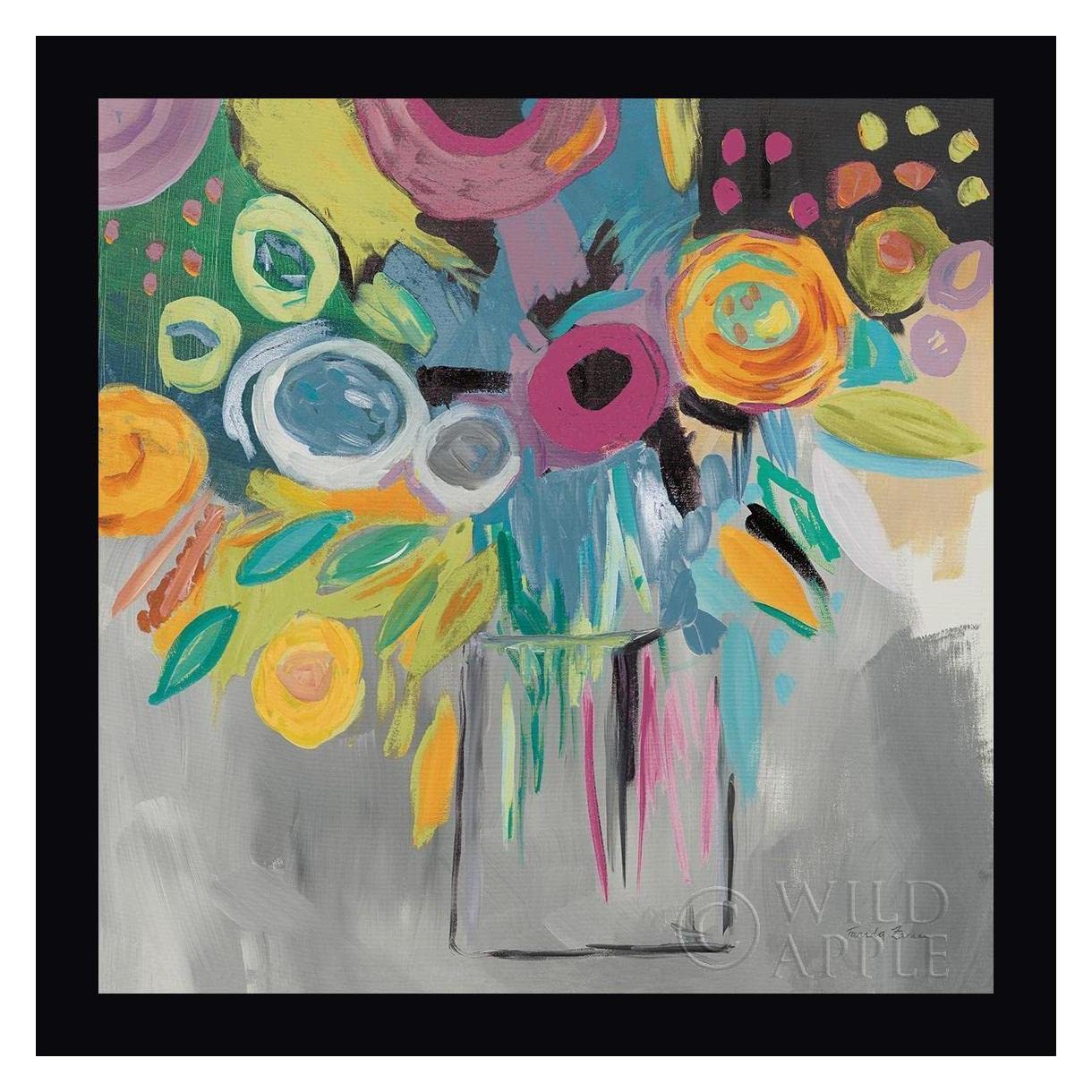 Burst of Magic Autumn by Farida Zaman - 20x20 Inch Framed Canvas Wall Art Print with Black Frame - Ready to Hang - Perfect for Living Room, Bedroom, or Office Decor