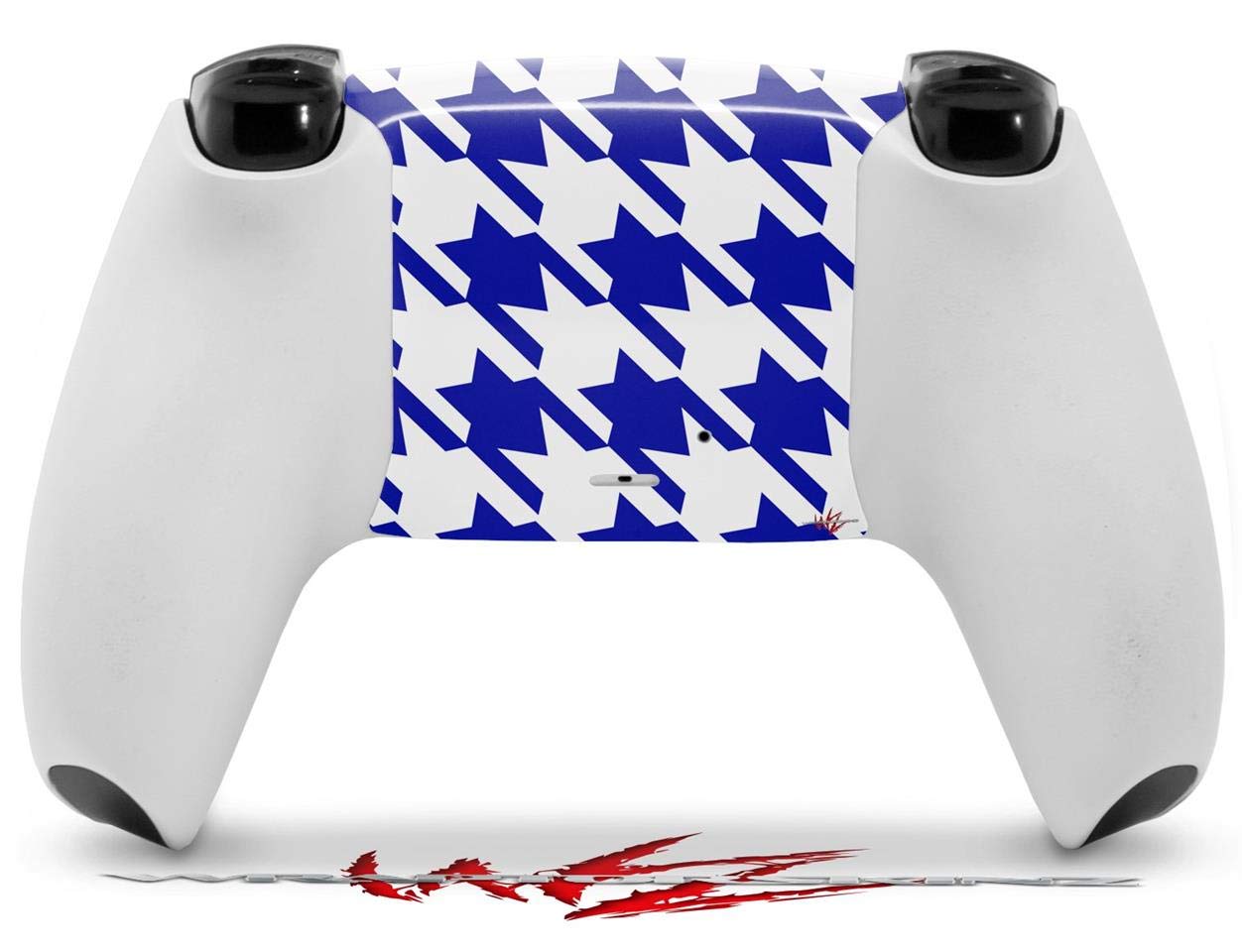 PS5 DualSense Controller Skin Wrap - Houndstooth Royal Blue for Gaming Protection