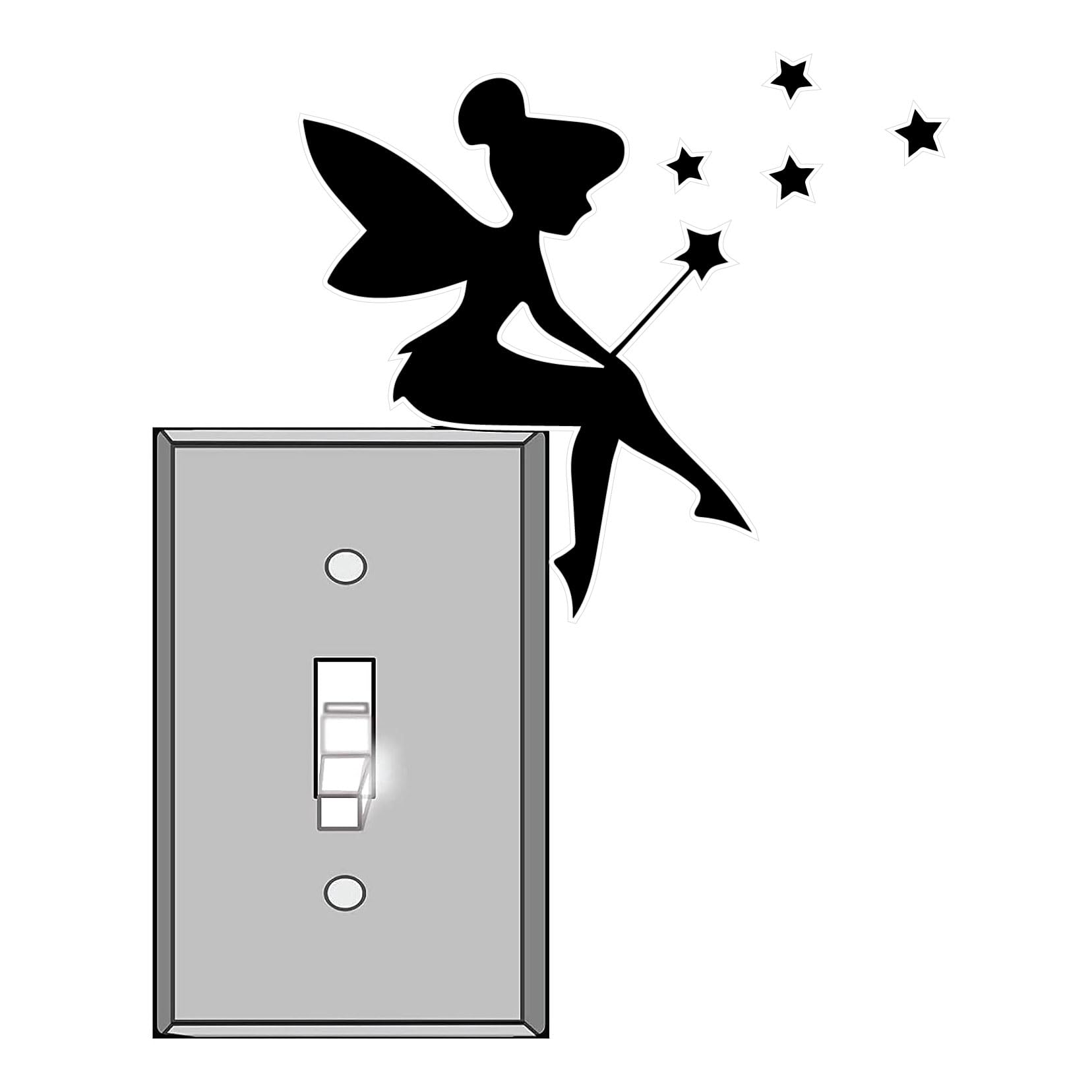 Bad Fish Custom Tinkerbell Fairy Vinyl Decals - Light Switch Covers, Wall Outlets & Home Decor Stickers for Bedroom, Nursery, Vehicle & Computer | DIY Wall Art & Home Improvement