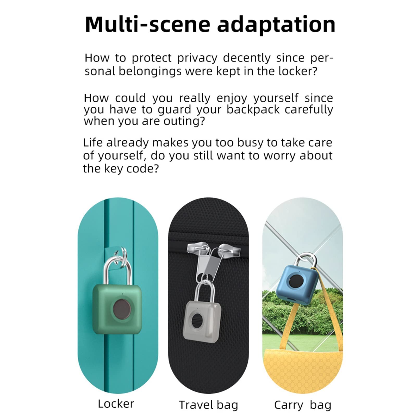 Mini Smart Fingerprint Padlock - Keyless Biometric Thumbprint Door Lock with USB Charging, Waterproof & Anti-Theft Metal Design for Quick Unlock (3-Pack) - Perfect for Home, Office, Gym Lockers & Travel Security