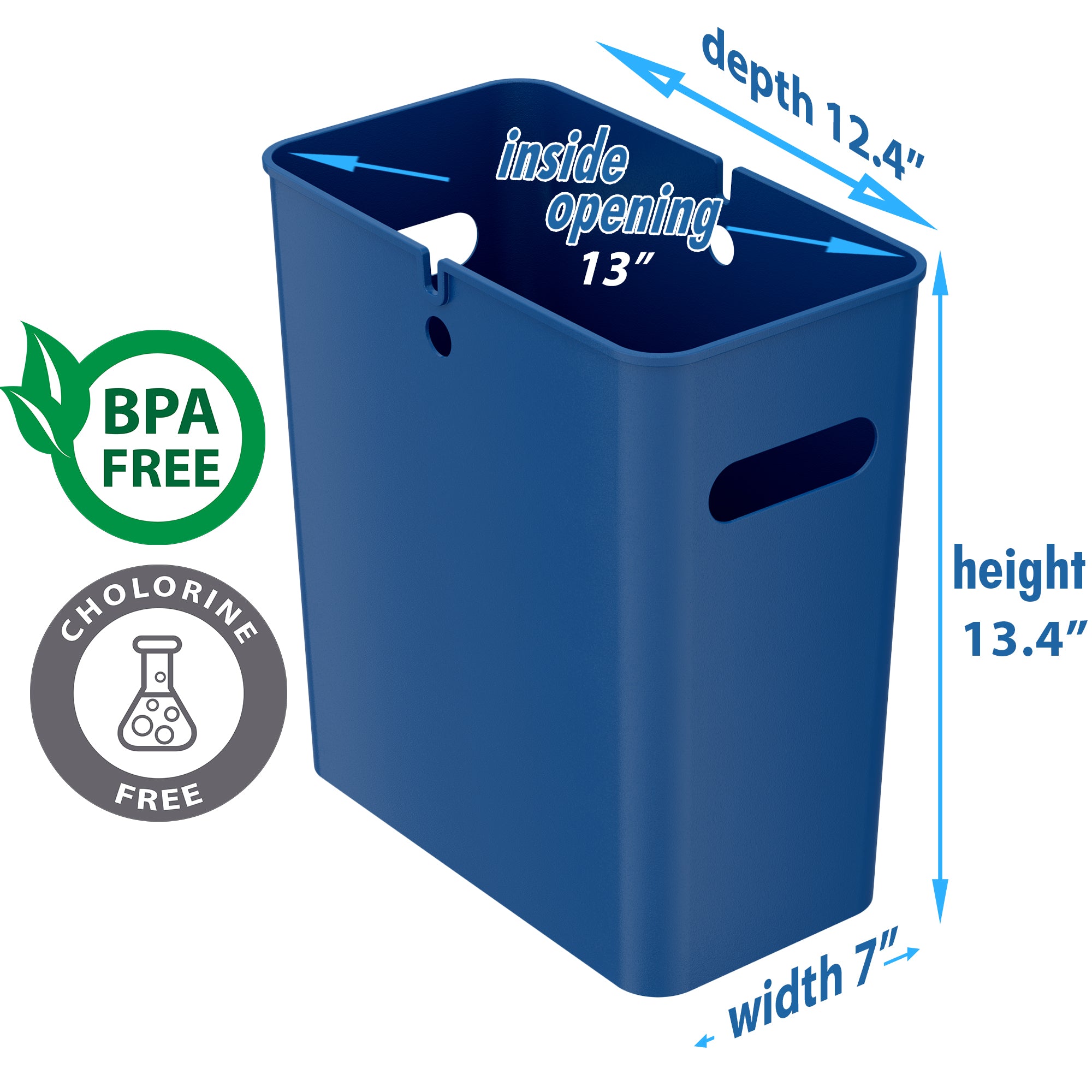 16L SlimGiant Blue Trash Can - 4.2 Gallon Modern Wastebasket for Office, Kitchen & Bathroom - Space-Saving Tall Garbage Bin with Lid