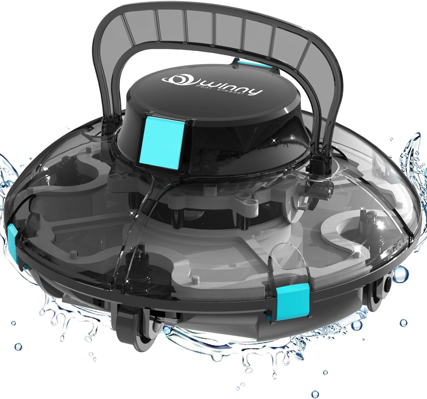 Cordless Robotic Pool Vacuum Cleaner - Automatic Swimming Pool Cleaner with Self-Parking for In-Ground & Above Ground Pools up to 538 Sq.Ft | 60 Min Runtime | Ideal for Weekly Pool Maintenance & Seasonal Cleaning