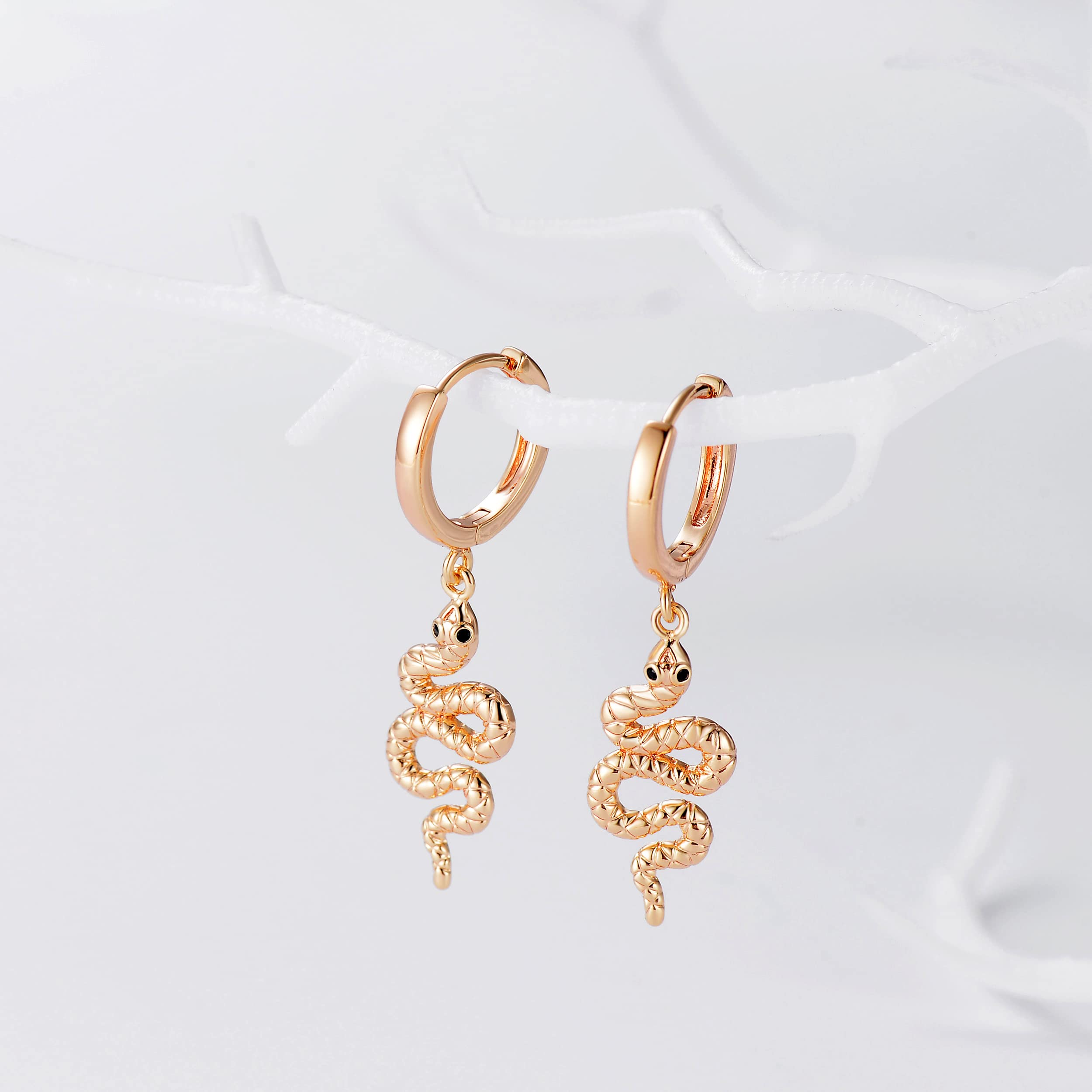 FETTERO 14K Gold Plated Hoop Dangle Earrings - Lightweight Drop Huggie Hoop Earrings for Women | Hypoallergenic & Nickel Free | Dainty Everyday Jewelry for Work, Date Night & Special Occasions