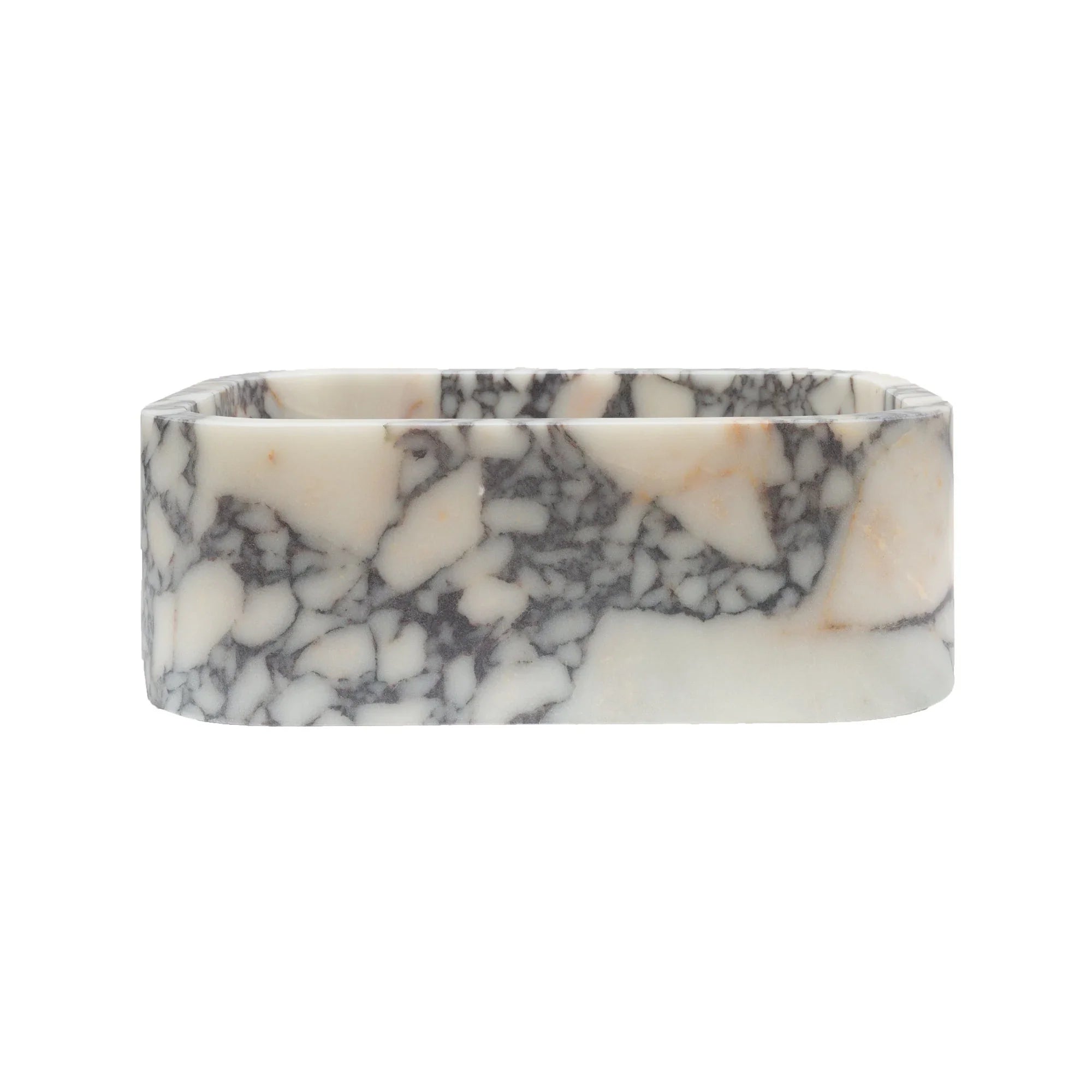 Calacatta Viola Marble Rectangular Wall-Mount Bathroom Sink - Premium Vanity Vessel for Modern Bathrooms | Perfect for Powder Rooms, Guest Baths & Luxury Home Renovations
