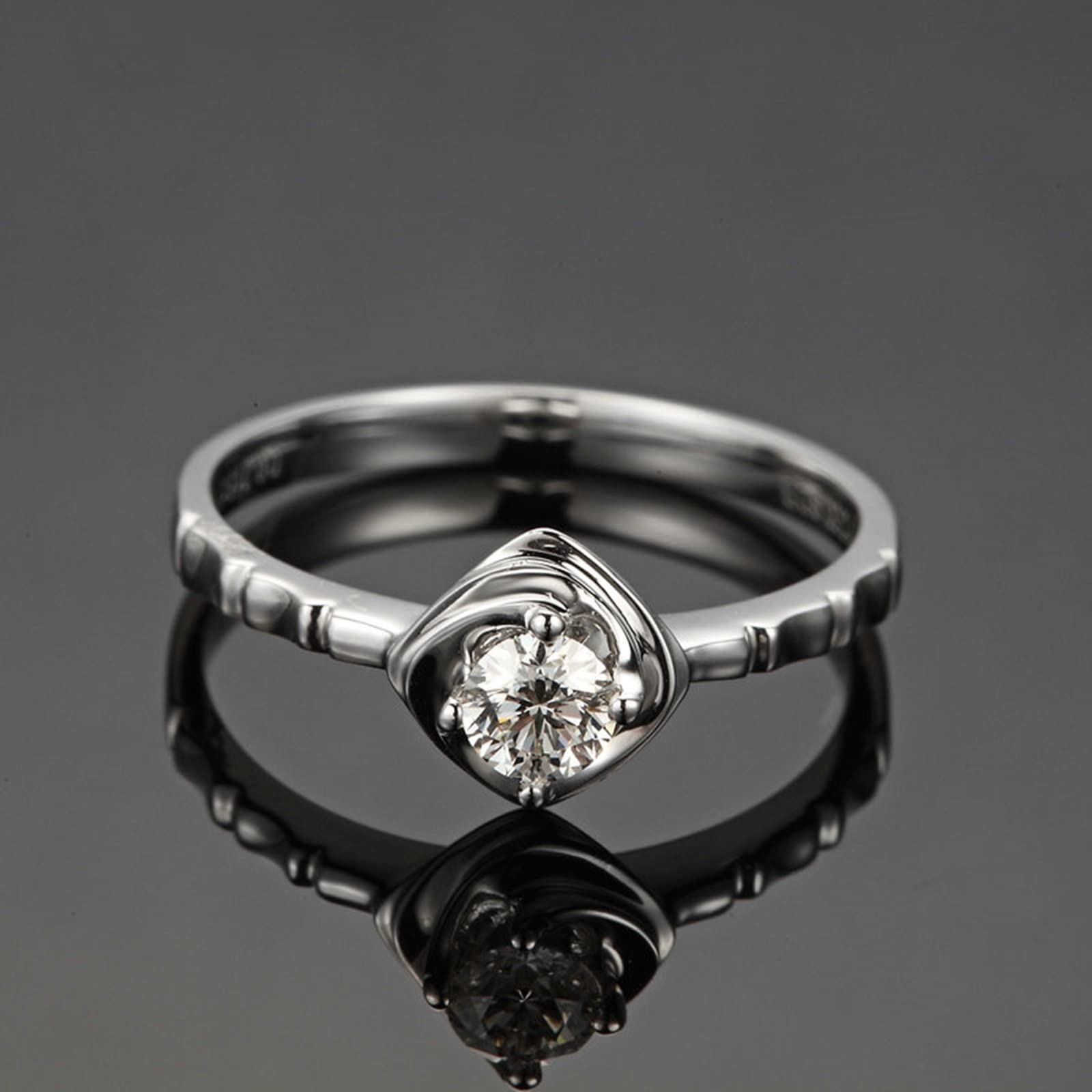 Lab Grown Diamond Platinum Rings for Women - 0.2ct Round Cut VVS Clarity Fine Jewelry for Engagement, Wedding & Anniversary Gifts