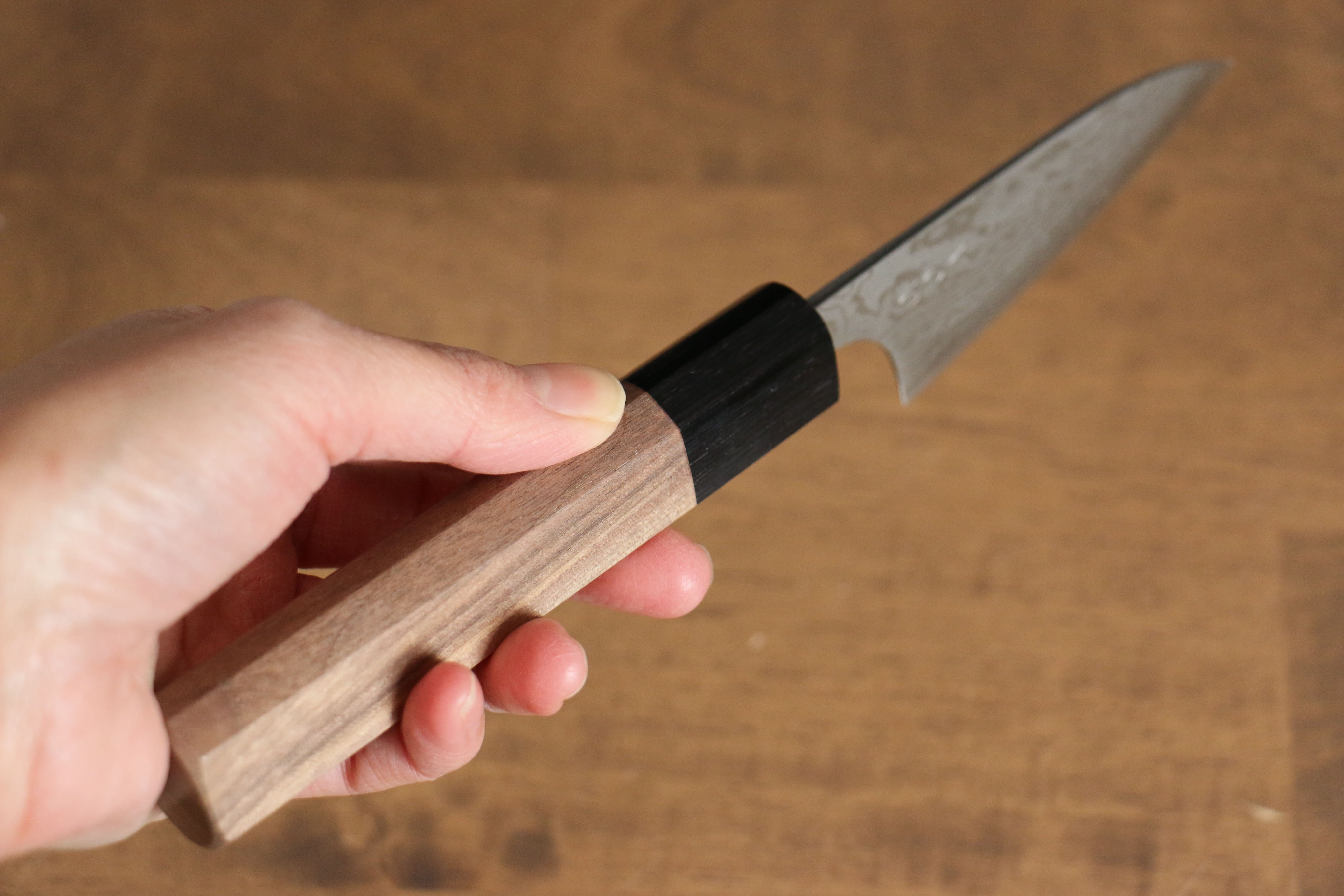 VG10 Damascus Petty Utility Knife 80mm - Nao Yamamoto Japanese Chef Knife with Walnut Handle - Perfect for Slicing, Peeling & Precision Kitchen Tasks