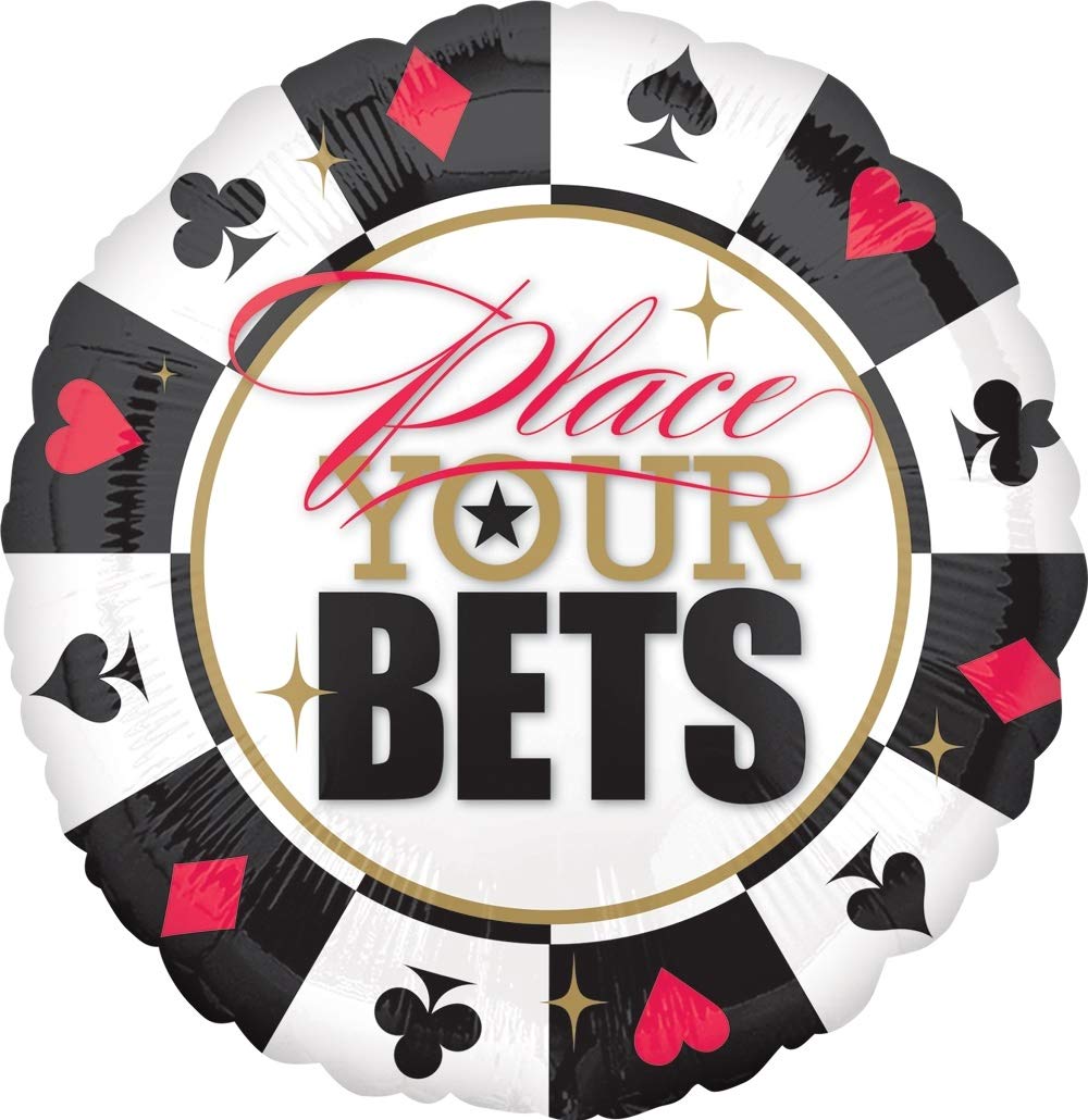Anagram Casino Place Your BETS 13-Piece Party Balloon Decorations Set - Perfect for Casino Themed Birthday, Bachelorette & Vegas Night Decor