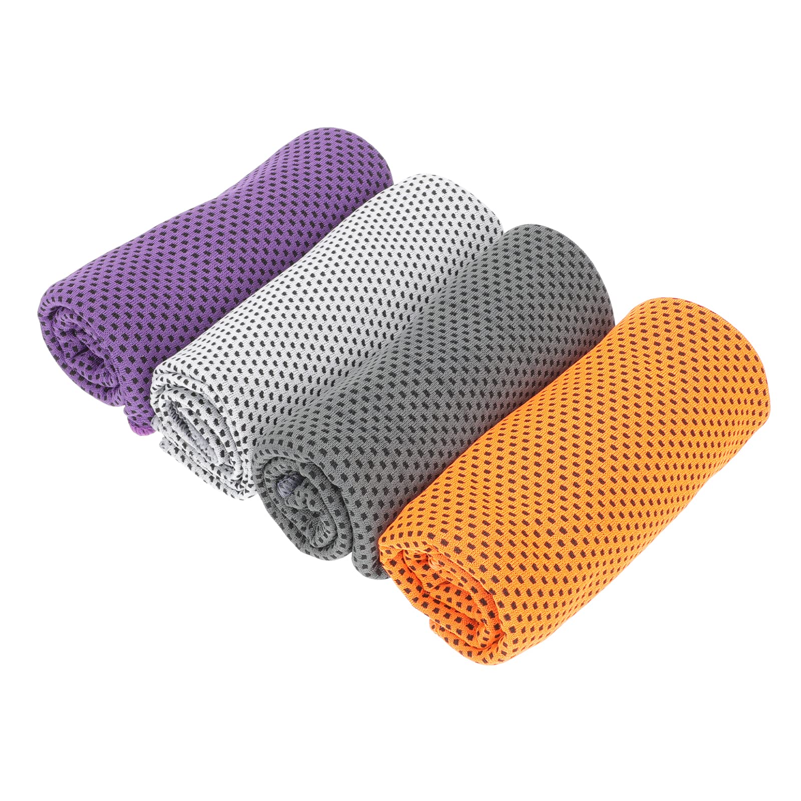 LUOZZY 4-Pack Cooling Sports Towels - Soft Skin-Friendly, Quick-Dry & Sweat-Absorbing for Gym, Running, Yoga & Outdoor Activities (Set B)
