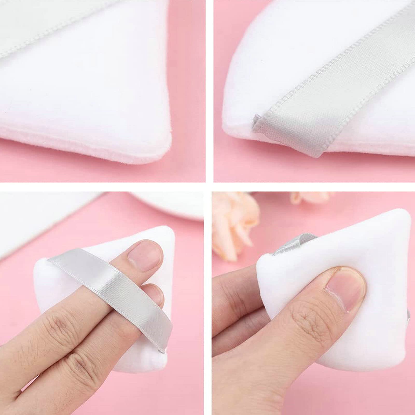 14-Piece Soft Triangle Powder Puffs for Loose & Mineral Makeup - Black & White Cosmetic Sponges for Wet/Dry Foundation Application | Perfect for Professional Makeup & Travel Touch-Ups
