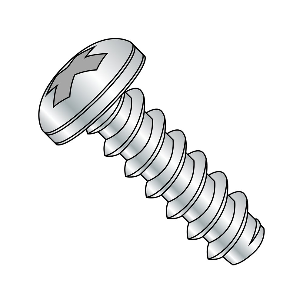 Small Parts 0410BPP Zinc Plated Steel Sheet Metal Screw, Pan Head Phillips Drive Type B, #4-24 Thread, 5/8
