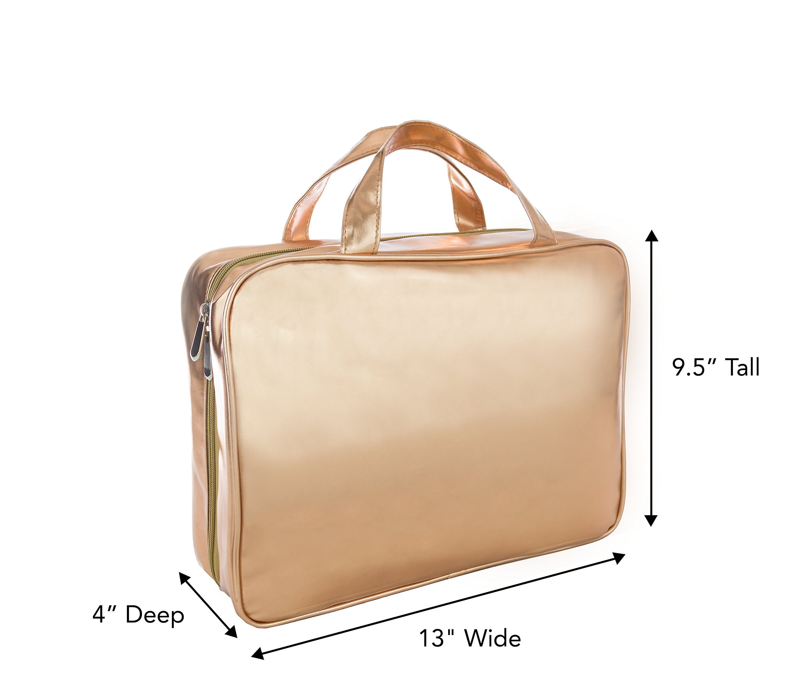 UR DESIGN Large Rose Gold Toiletry Travel Bag - Waterproof Makeup Organizer for Women, Perfect for Vacation, Gym, Business Trips & Weekend Getaways