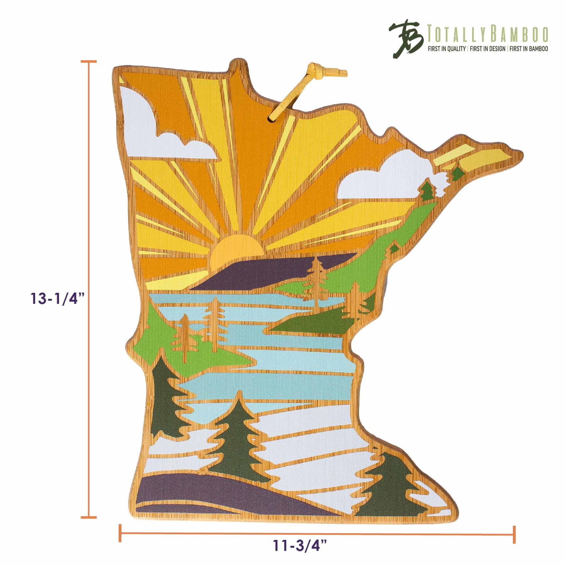Handcrafted Minnesota Wooden Cutting Board with Summer Stokes Artwork - Perfect for Kitchen Prep, Charcuterie Boards & Home Decor Gifts
