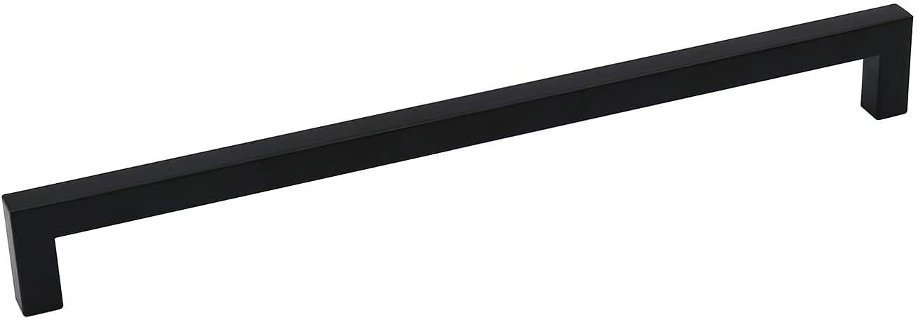 Homdiy 35-Pack Black Square Cabinet Pulls - 11-1/3 Inch Hole Center, Stainless Steel Modern Kitchen & Bathroom Drawer Handles - Perfect for Home Renovation, Cabinet Upgrades, and DIY Furniture Projects