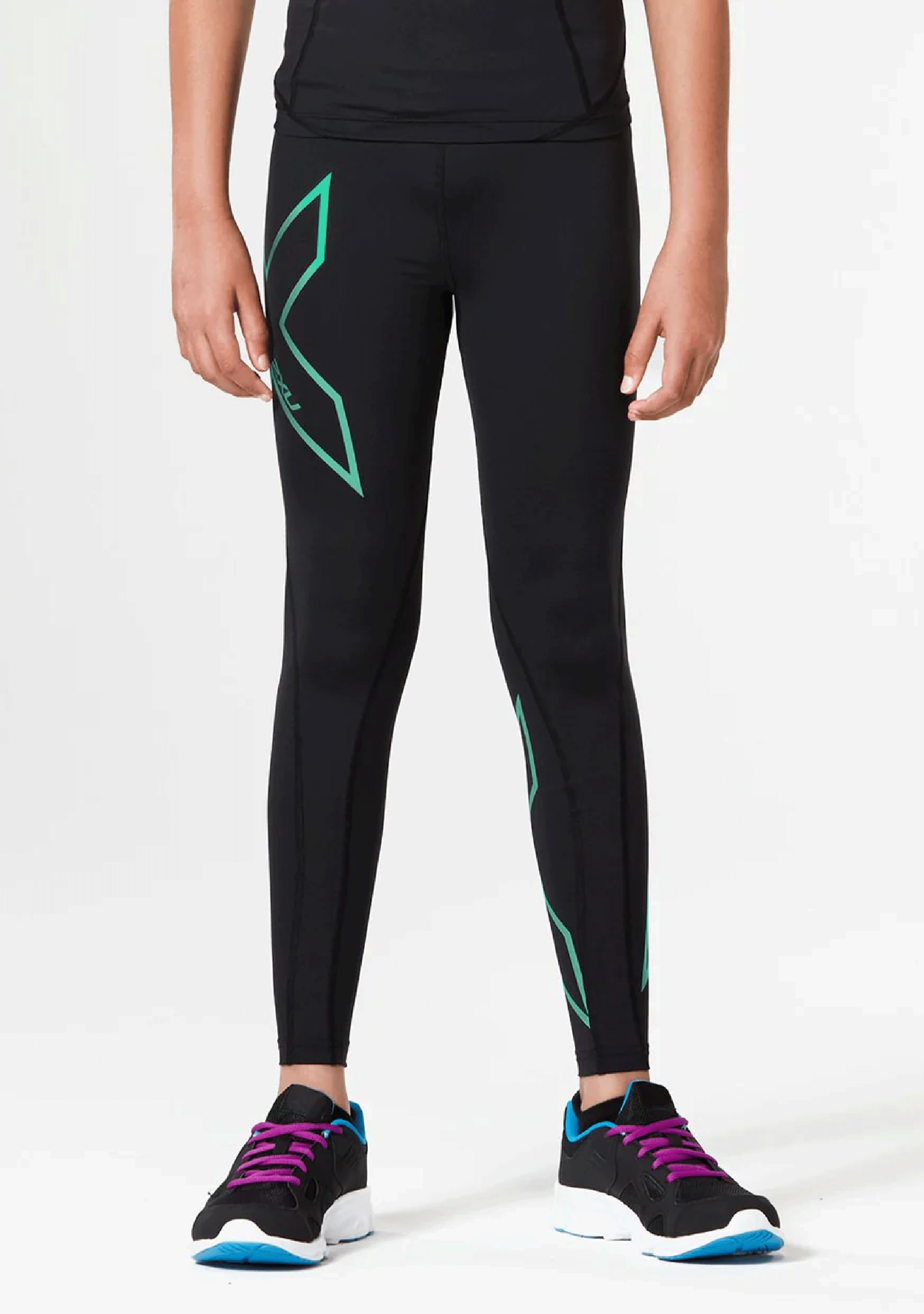 2XU Junior Core Girls Compression Tight - High Performance Workout Leggings for Running, Yoga & Training - Moisture Wicking & Breathable Activewear for Teen Girls