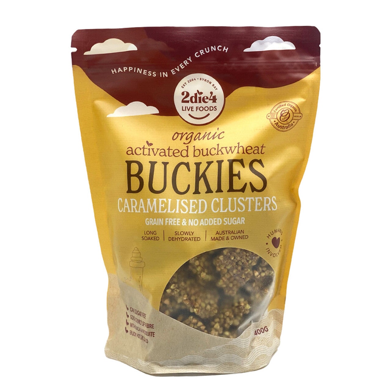 2Die4 Activated Organic Buckies Cacao Clusters - Healthy Snack for Energy Boost, Keto & Paleo Diet - Perfect for Breakfast, Hiking & Office Snacking
