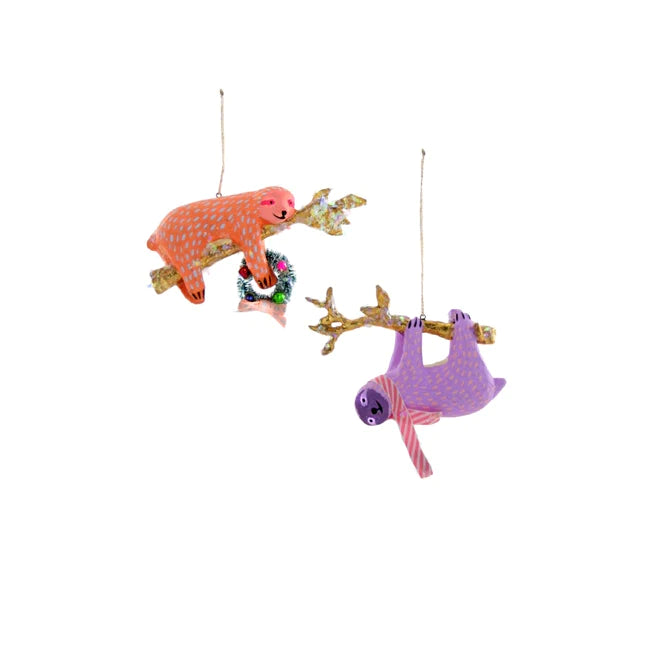 Pastel Sloth Christmas Ornament - Cute Hanging Decor for Tree, Gift, Party & Home Decoration | Perfect for Holiday, Birthday & Baby Shower Decorations