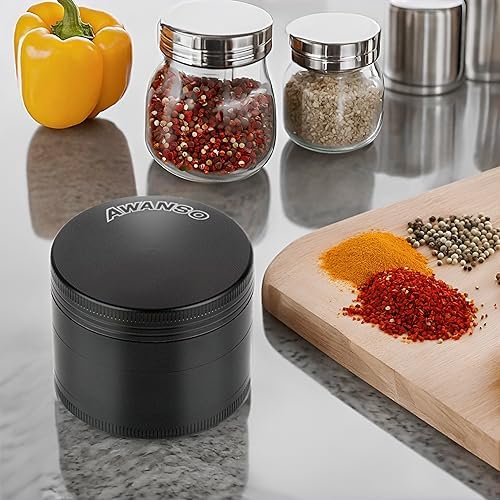 2 Inch Black Herb Grinder - Premium Metal Spice Crusher for Herbs, Spices, and Tobacco - Perfect for Cooking, Baking, and Smoking Accessories