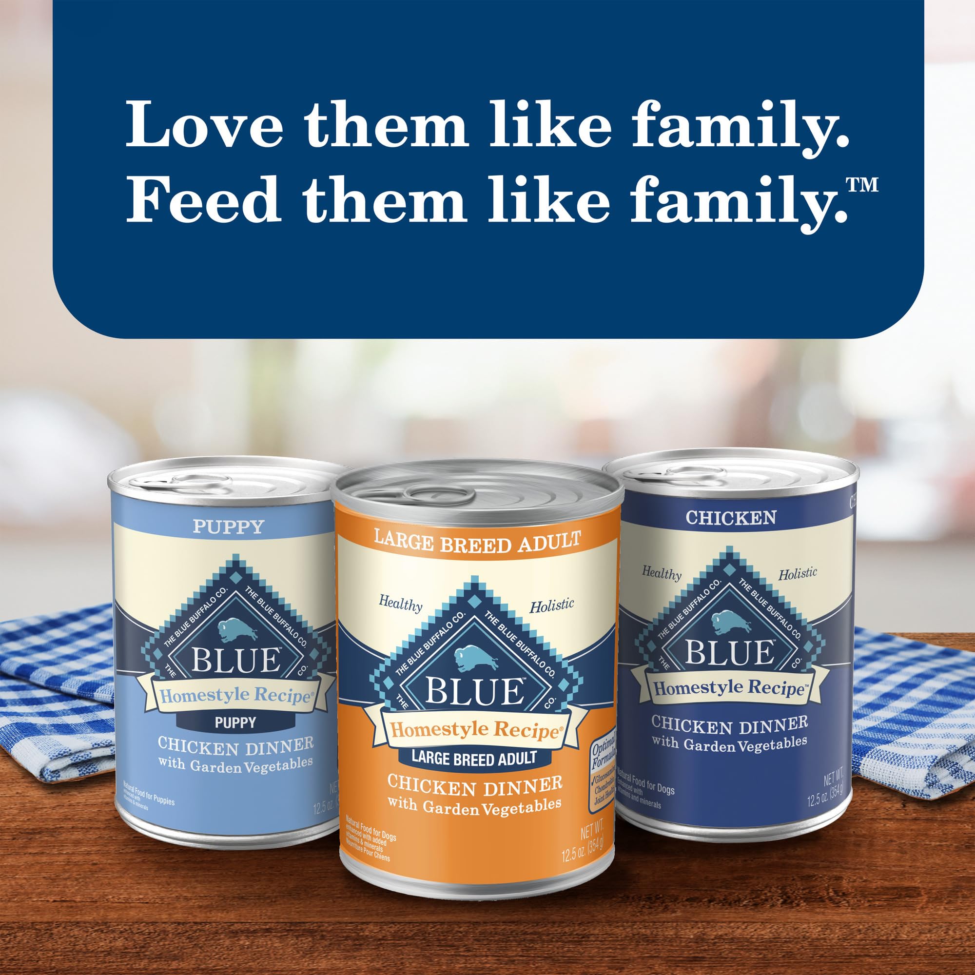 Blue Buffalo Homestyle Recipe Large Breed Adult Wet Dog Food - Natural Chicken & Garden Vegetables - 12.5oz Cans (Pack of 12) | High Protein Meal for Active Dogs, Perfect for Daily Feeding & Training Rewards