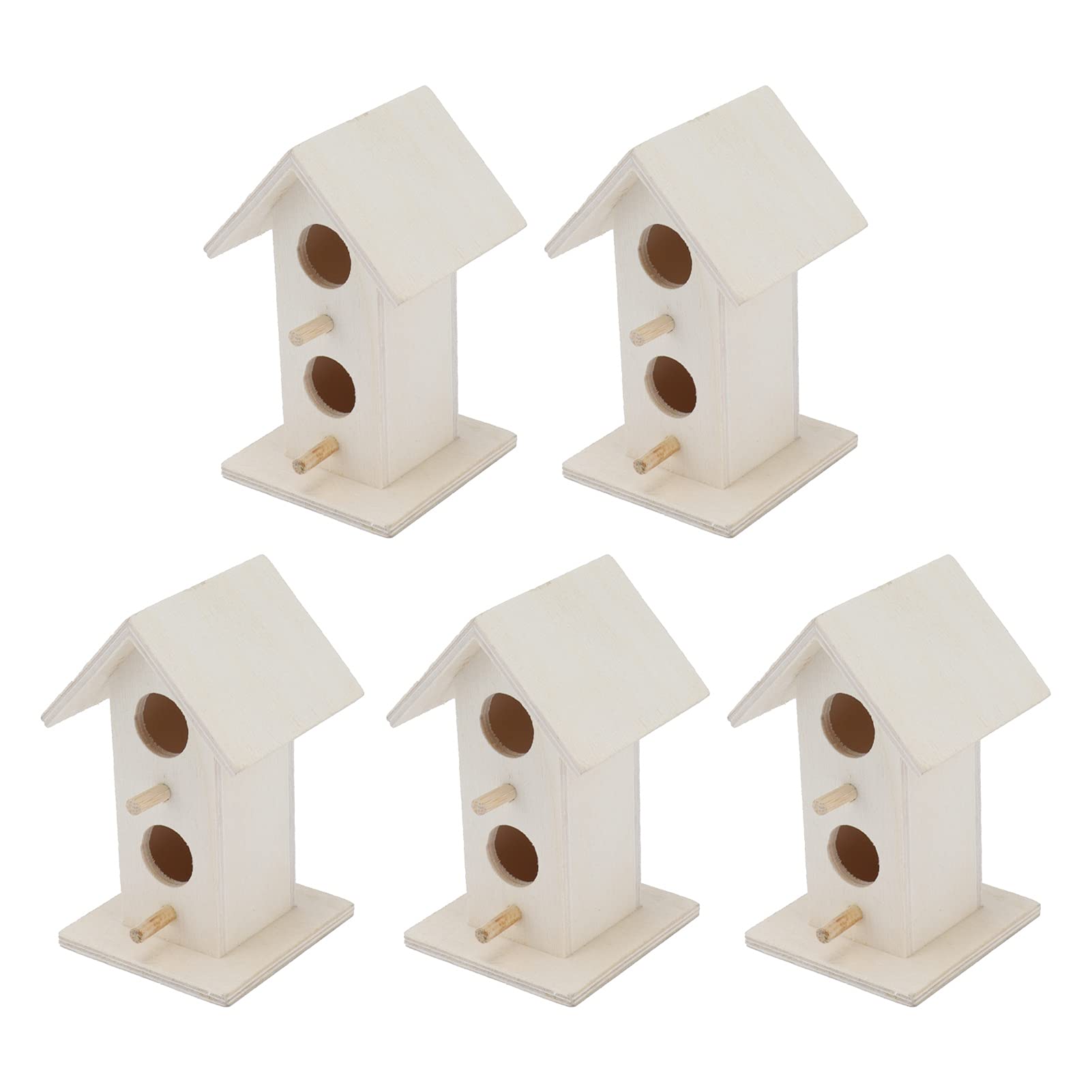 Shanrya 5Pcs Waterproof Garden Bird House for Bluebirds, Finches & Chickadees - Outdoor Decoration & Backyard Bird Watching Accessories