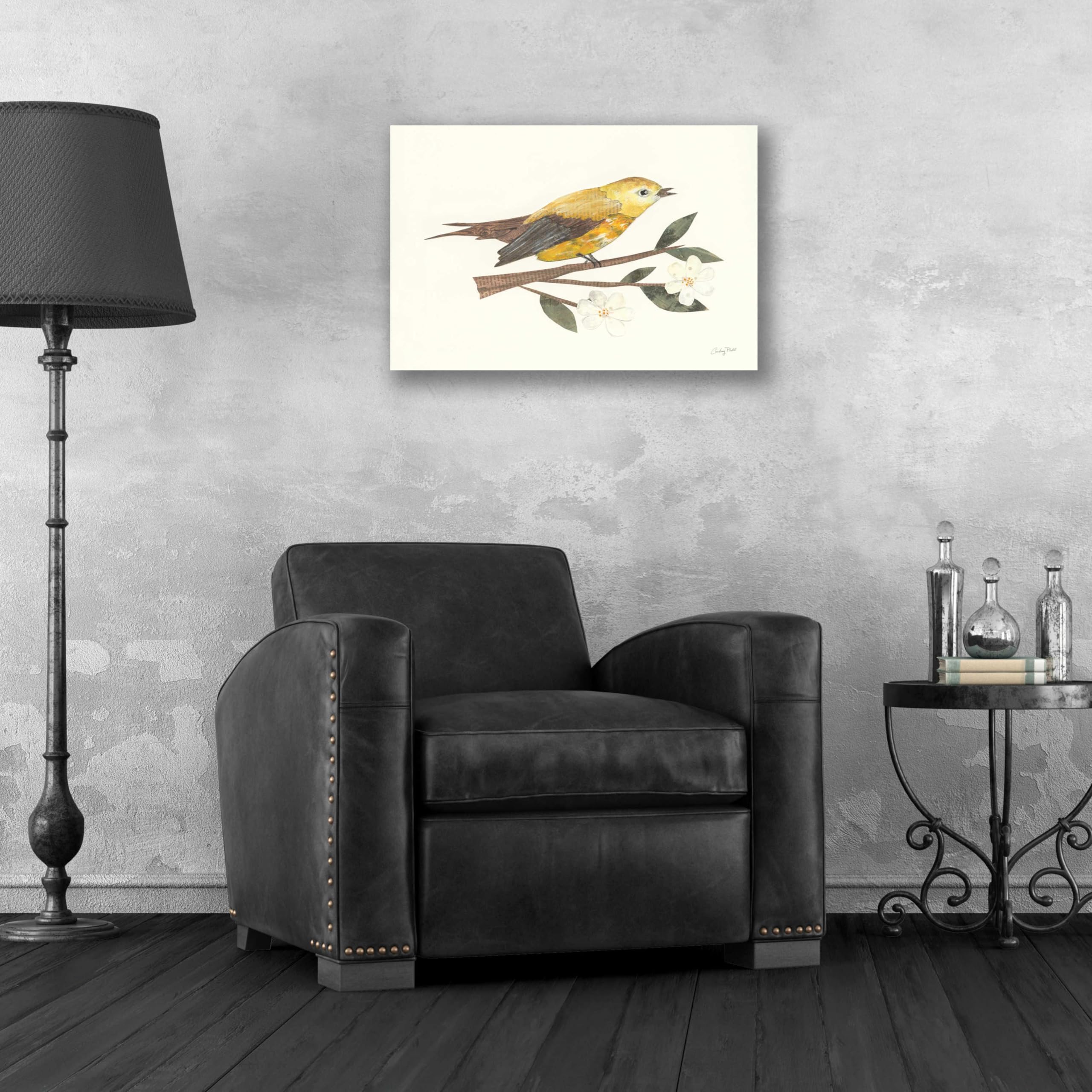 Courtney Prahl 'Birds and Blossoms I' Acrylic Glass Wall Art - 24x16 Inches Modern Home Decor for Living Room, Bedroom & Office