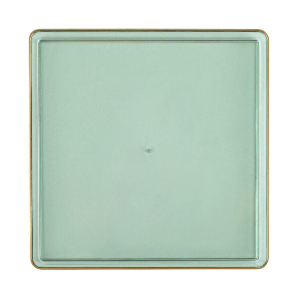 20-Piece Green & Gold Square Plastic Dinnerware Set - Durable Disposable Plates, Bowls & Cups for 10 Guests - Elegant Square Edge Design - Perfect for Parties, Weddings & Outdoor Events